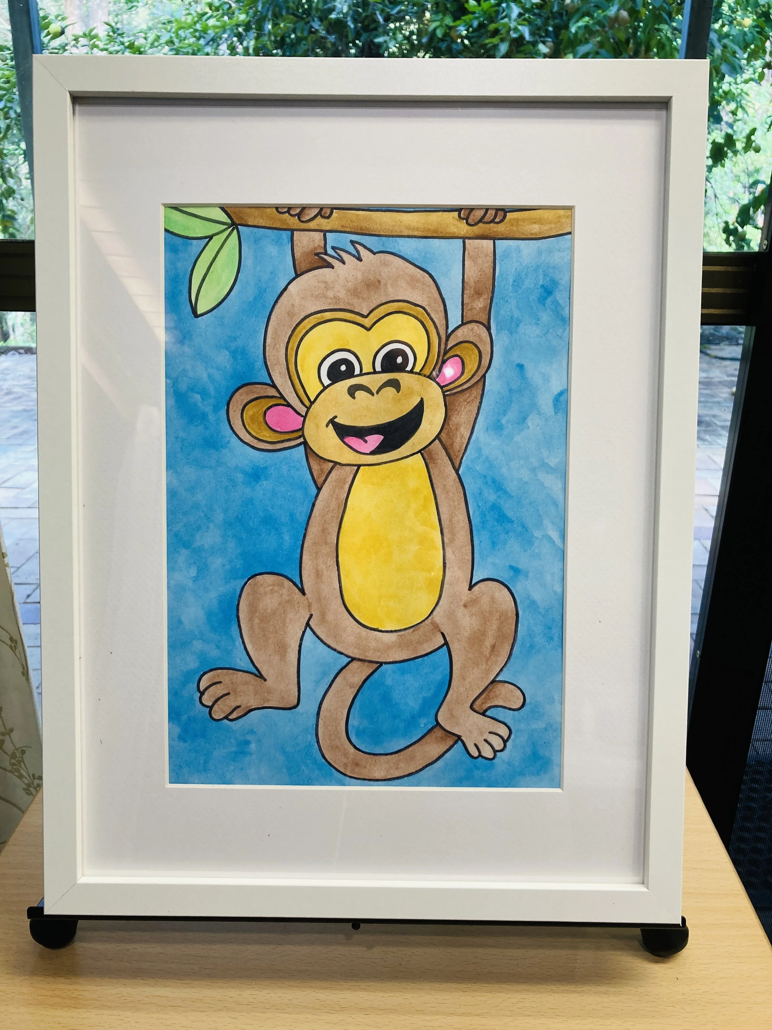 Cheeky Monkey painting framed.jpg