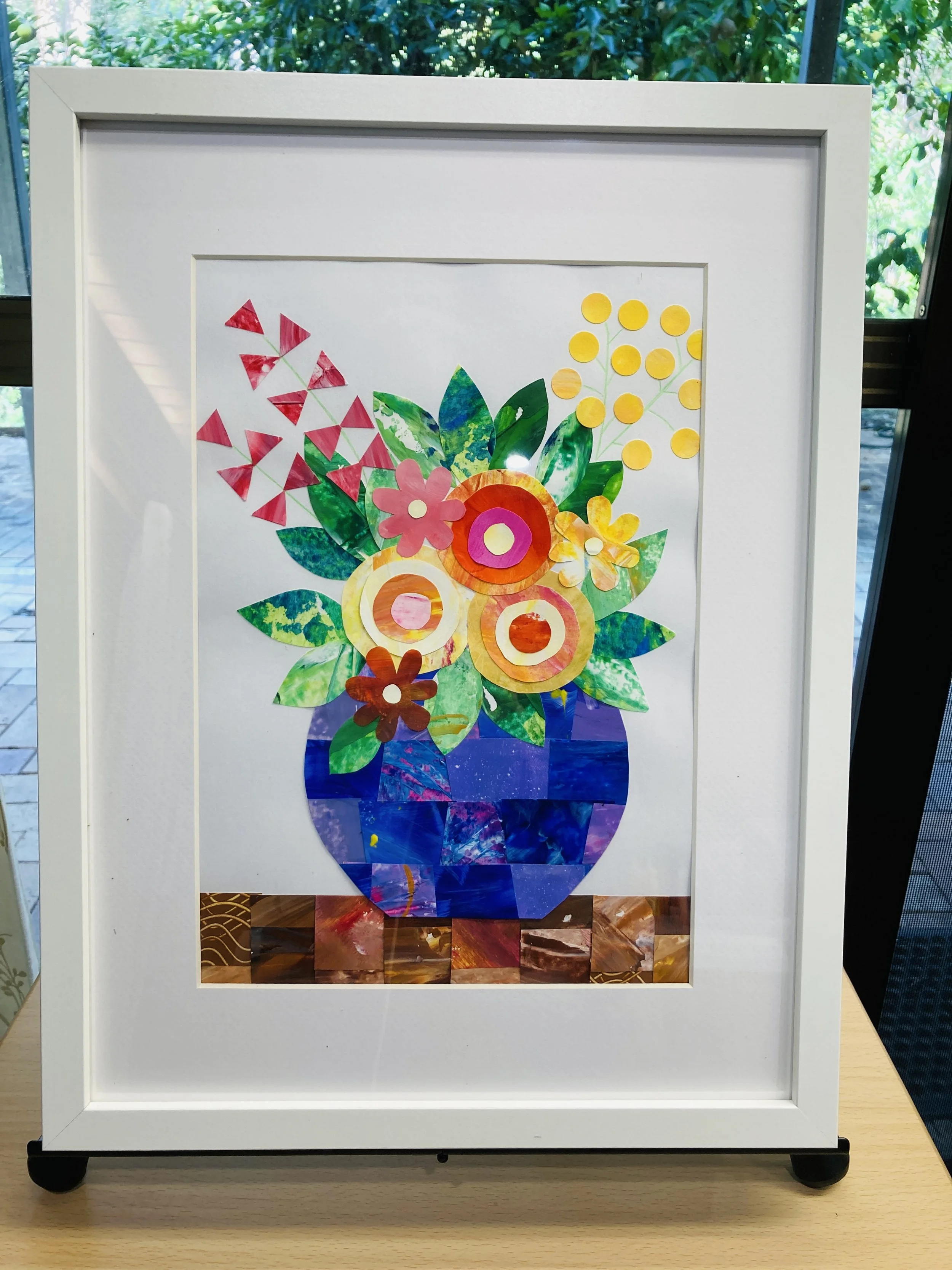 Painted Paper Flowers artwork framed.jpg