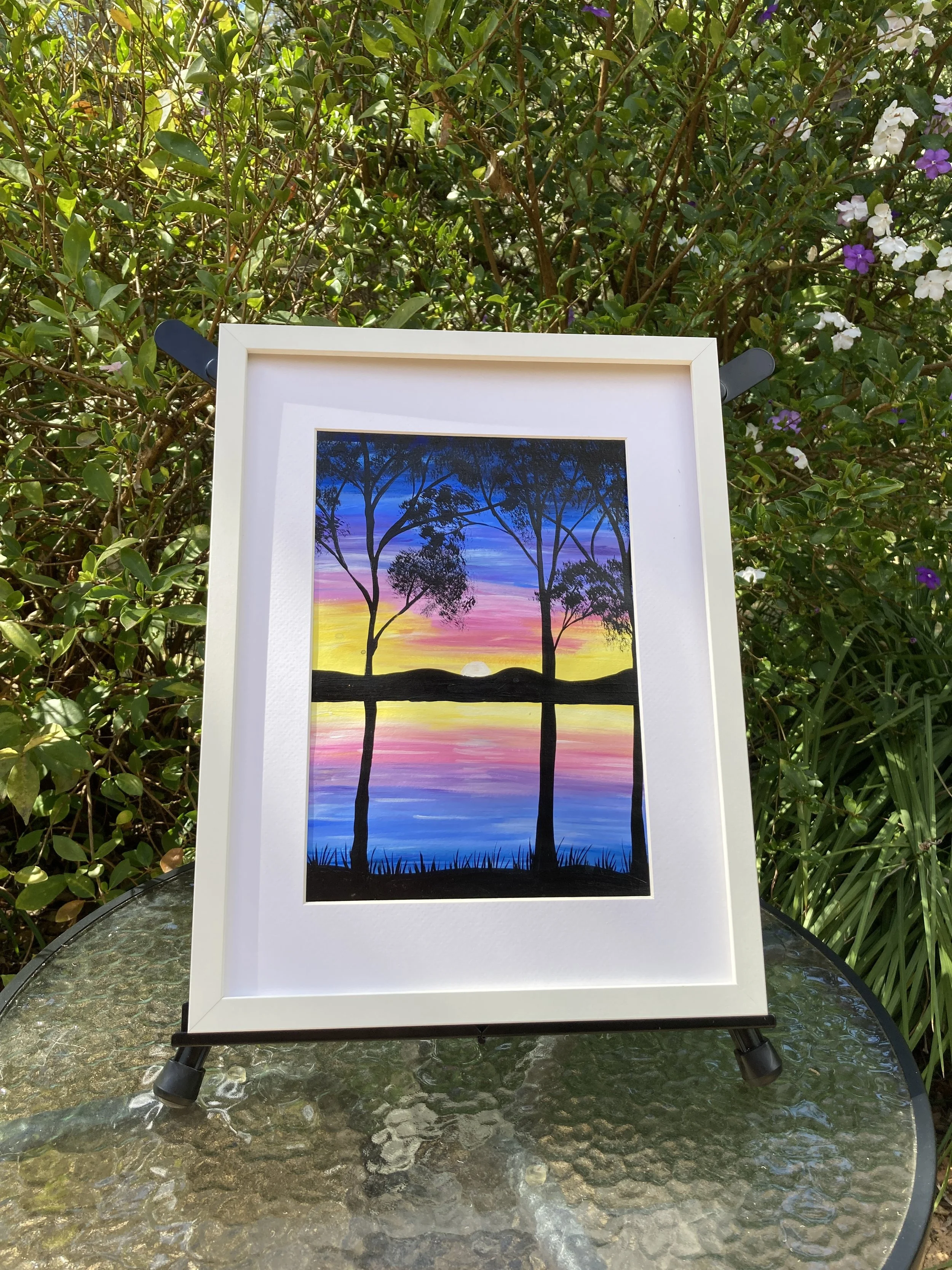 Lakeside Sunset framed.JPG