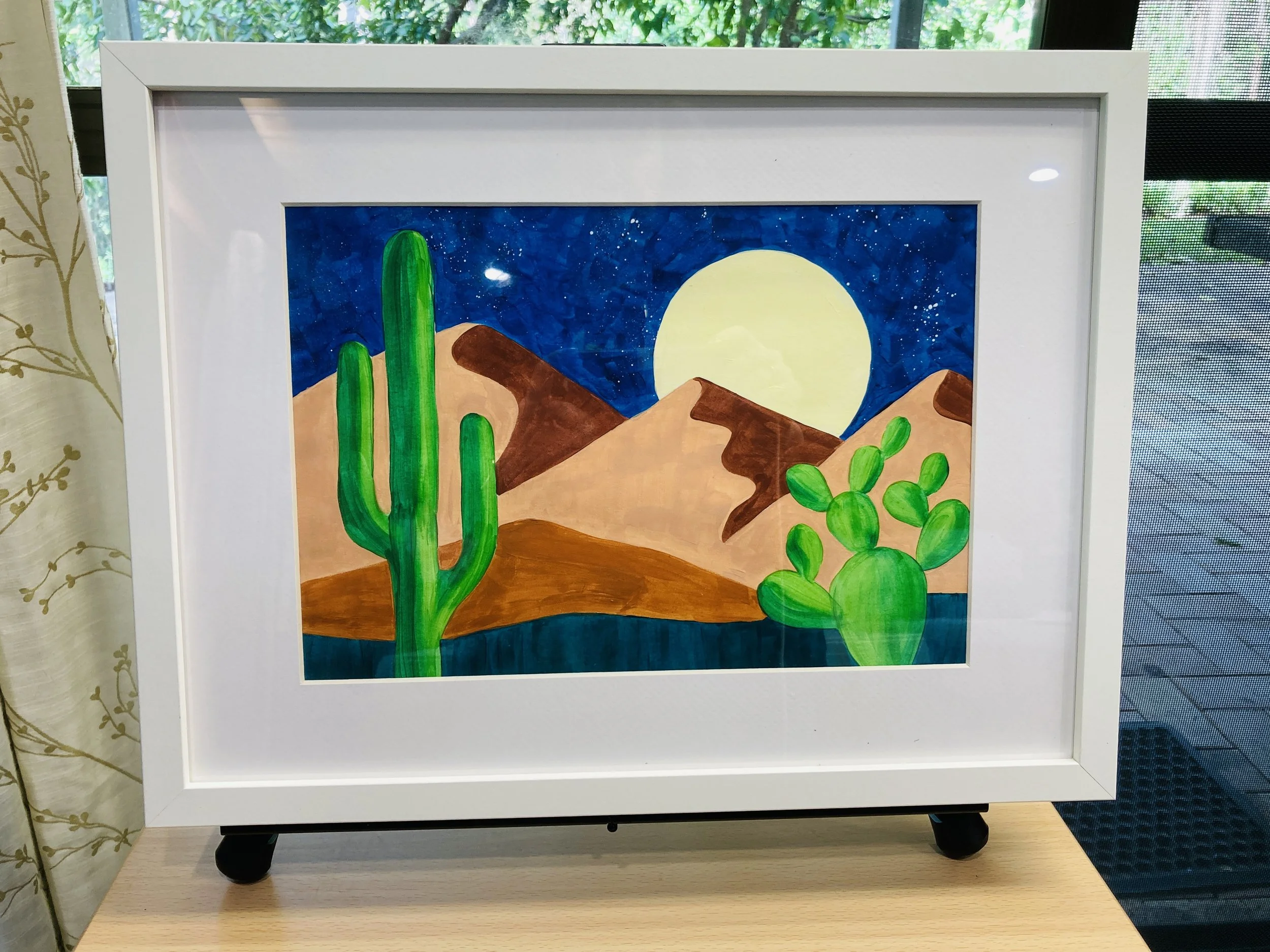 Moonlight Desert painting framed.jpg