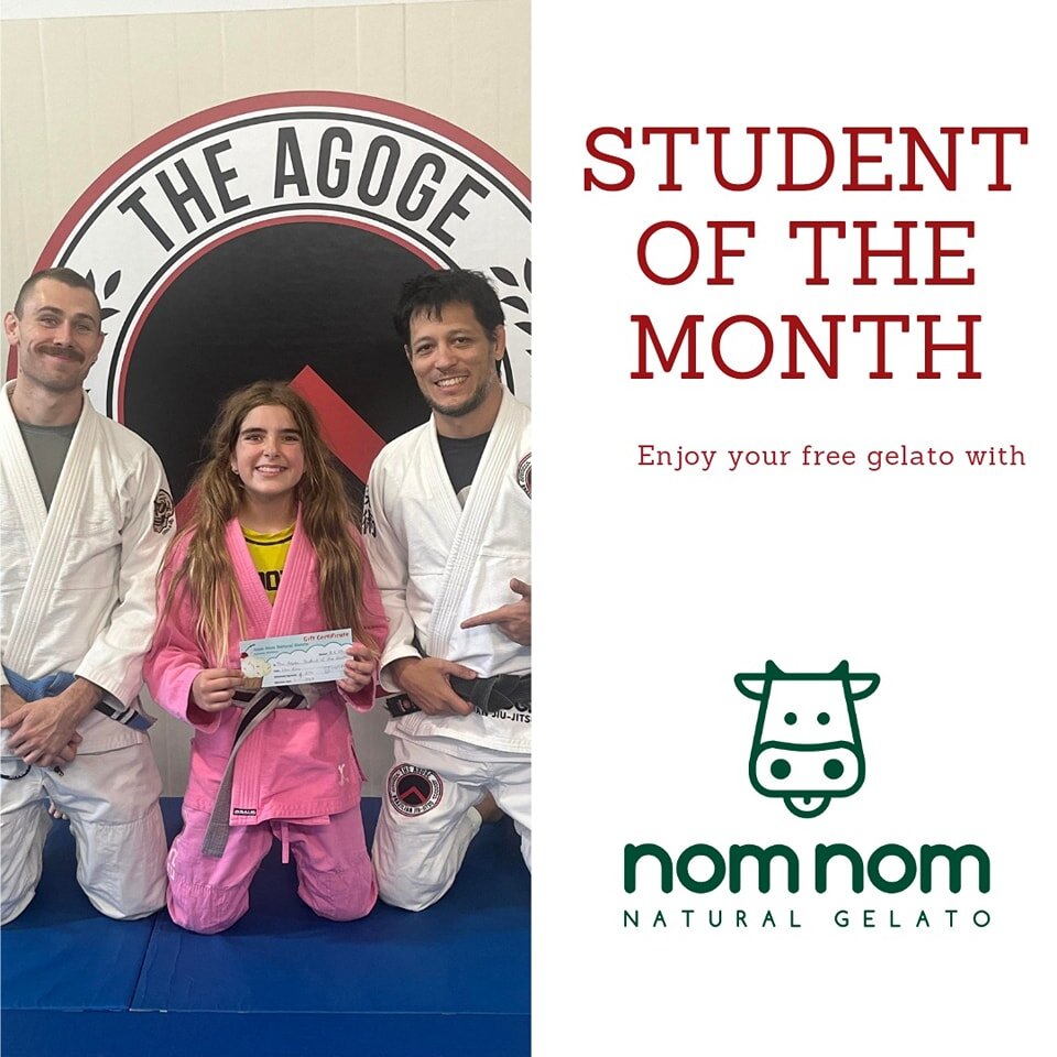 | Teens student of the month |

Congratulations Eliza our Nom Nom Natural Gelato October student of the month.

Eliza has recently started assisting in the kids classes and has become a great roll model for our little ones.

Well done 👏👏👏

 #jiuji