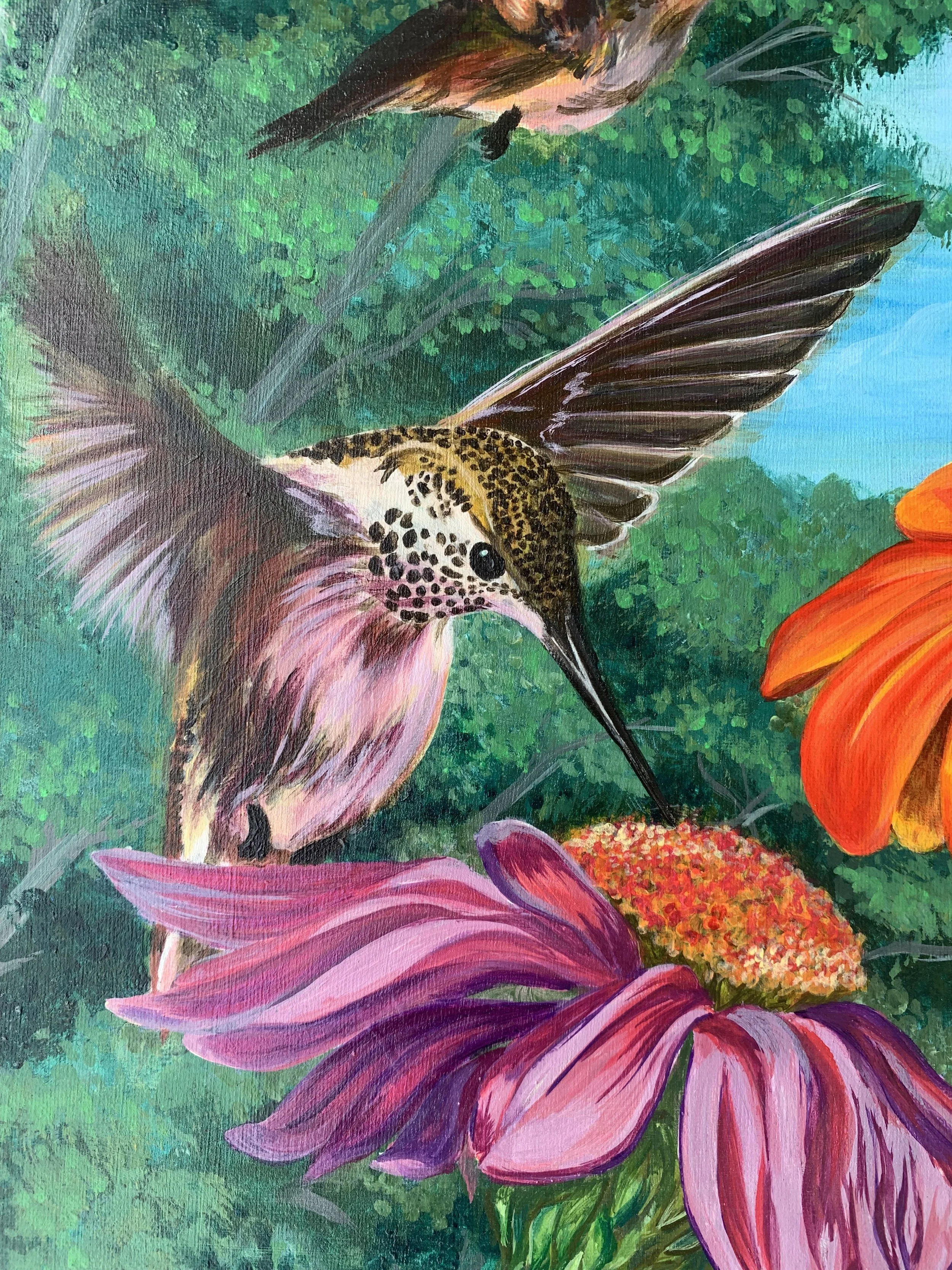 Detail of Summer Hum (2021). Acrylic on canvas. Commissioned. 