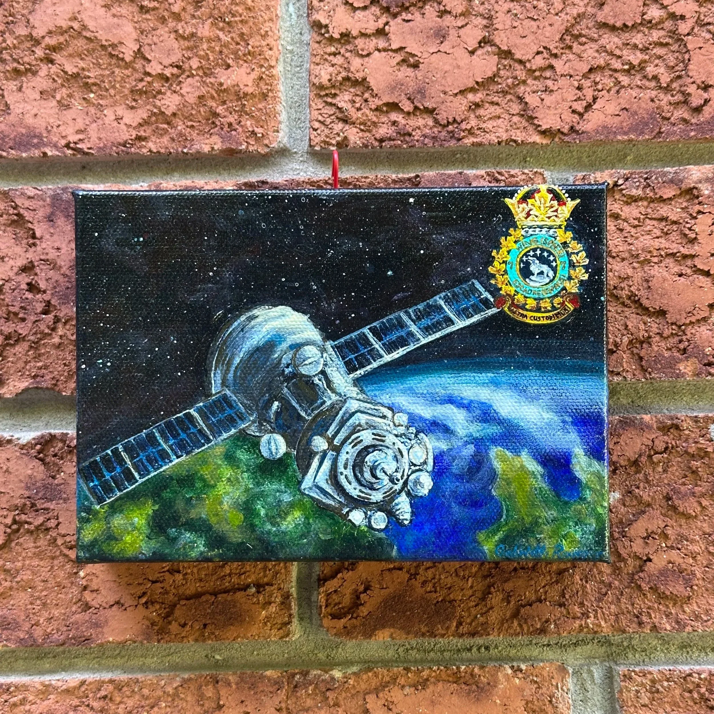 7 Wing (2026). 5’’ x 7’’. Acrylic on canvas. Commissioned retirement piece created for the outgoing Chief Warrant Officer of 7 Wing, Canadian Armed Forces.