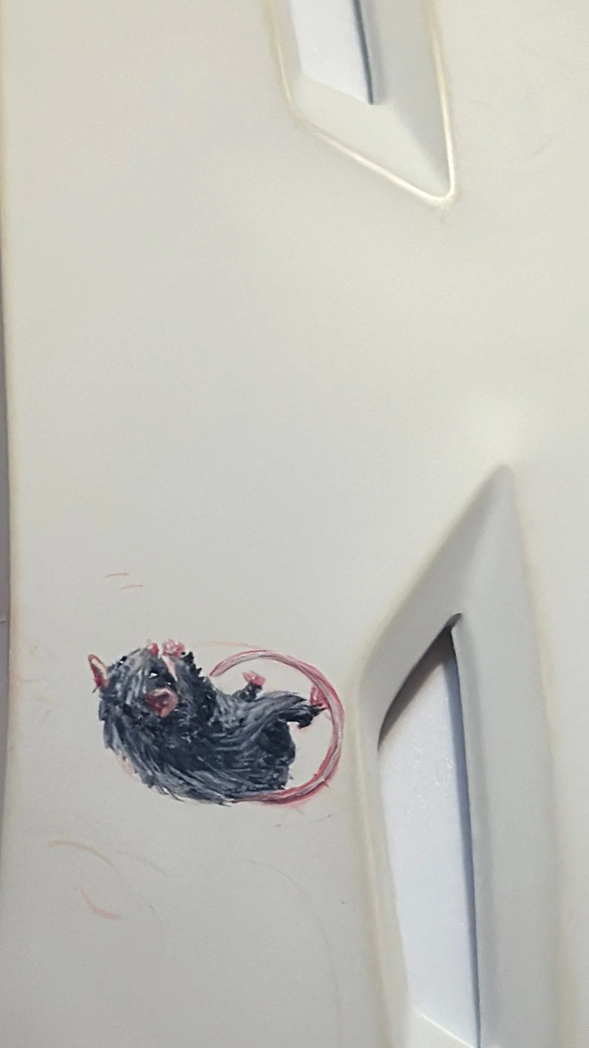 Helmet Project: Rat Detail (2026). Acrylic on ski helmet. 