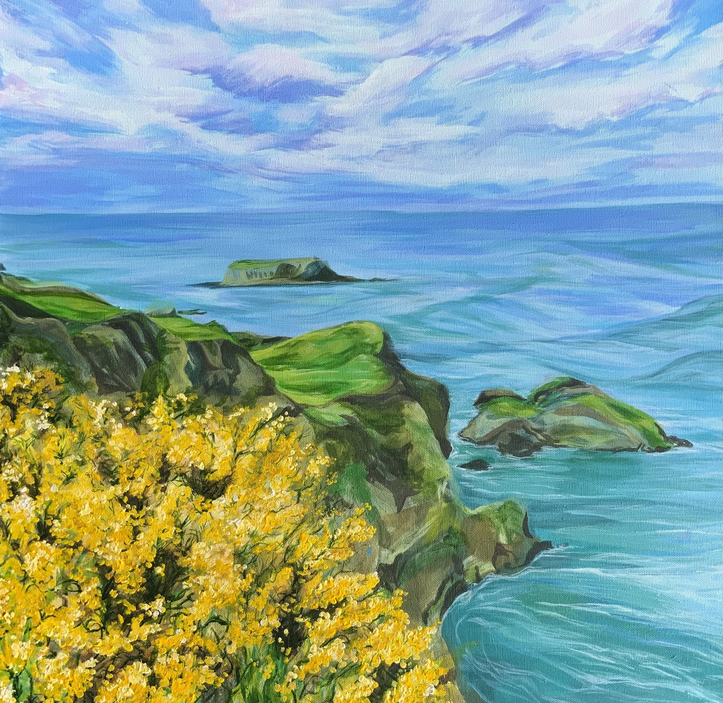 Gaoth Approaches (2023). 24 x 24 in. Acrylic on canvas.