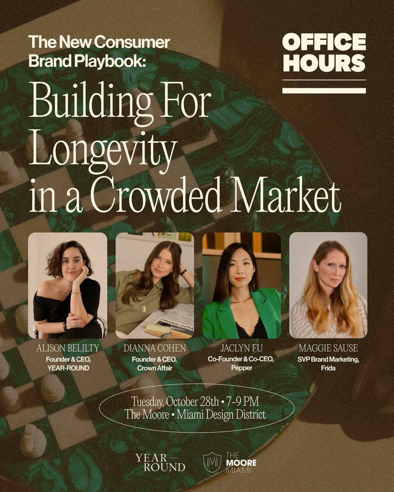 Introducing: Office Hours by @weareyearround &mdash; Vol. II: Building for Longevity in a Crowded Market.

We&rsquo;re back &mdash; this time bringing together some of the sharpest minds in brand building to talk about what it really takes to create 