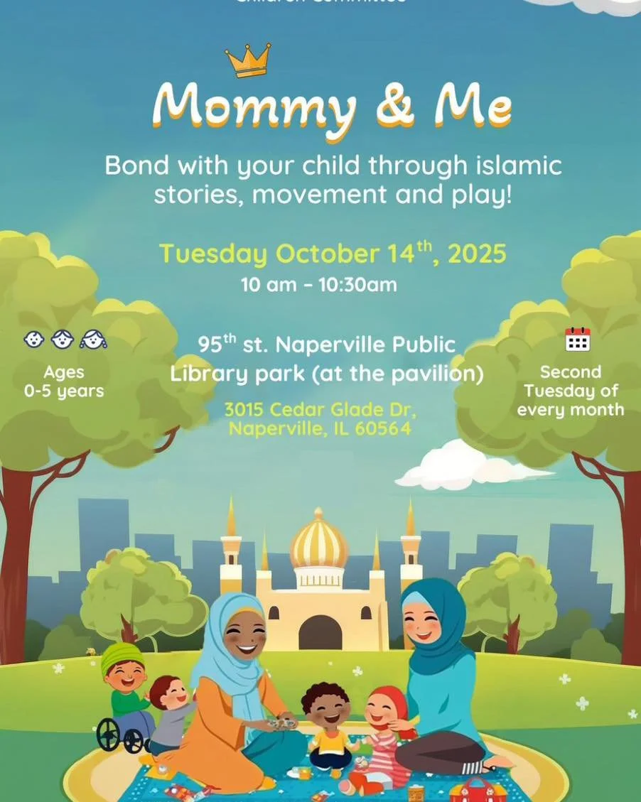 Aslamu alyakum wrbt. Please join us for Mommy and Me, a story and playtime for moms and children ages 0-5 years old (siblings are welcome). It's held second Tuesday of the month from 10-10:30 am. Please note change in location. No registration requir