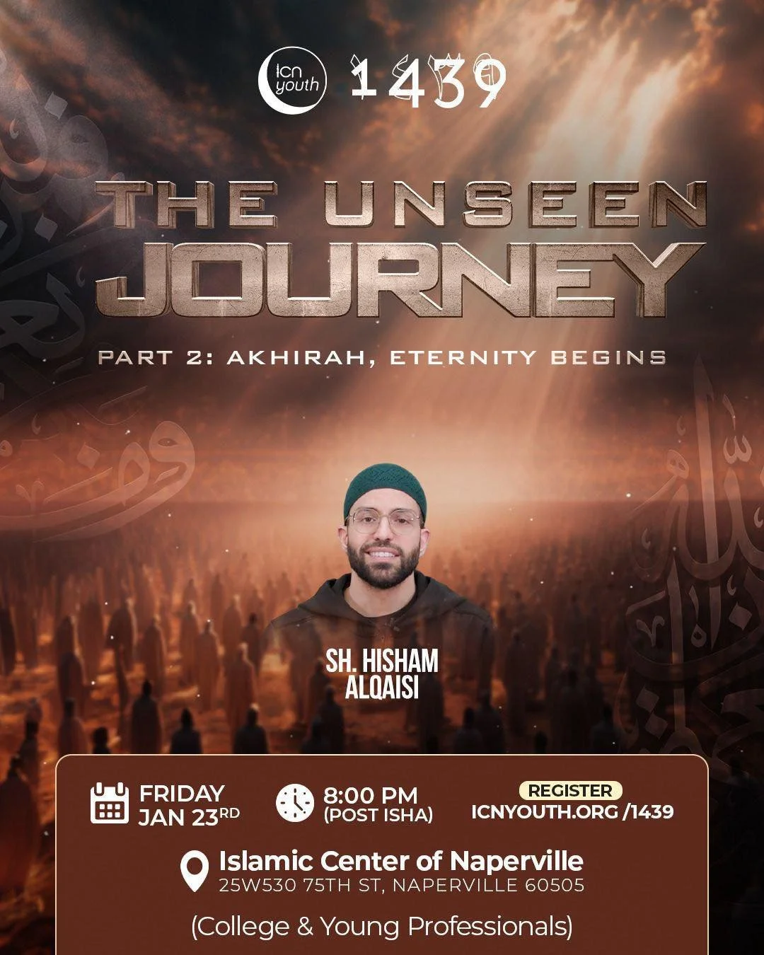 1439 continues its two-part journey with Part Two: Akhirah, Eternity Begins. 

Beyond the waiting realm lies a reality with no end. Join us as we conclude The Unseen Journey and reflect on the final destination that gives purpose to every action, eve