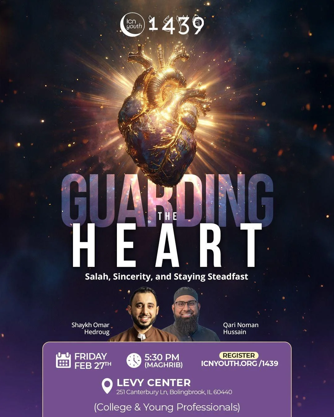 Join us for a powerful evening of reflection at our next 1439 Iftar!

We&rsquo;ll be joined by Shaykh Omar Hedroug and Qari Noman Hussain as they explore what it means to hold on to faith when it feels heavy, when worship becomes routine, the heart f