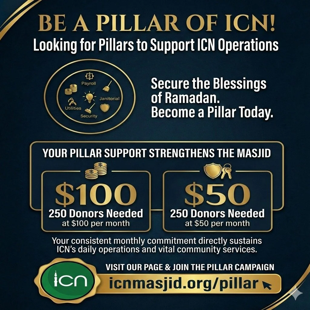 If you are not a pillar yet, there is no better time than #Ramadan to sign up. You will be supporting the daily running of our masajid, including:
&bull;⁠ ⁠Payroll 
&bull;⁠ ⁠Utilities 
&bull;⁠ ⁠Janitorial and maintenance
&bull;⁠ ⁠Security
&bull;⁠ ⁠Co