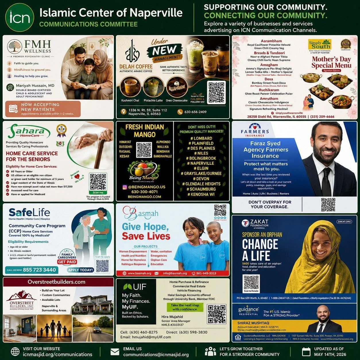*Connecting our community. Supporting each other.* 

From healthcare and home services to restaurants, charities, and local businesses &mdash; these organizations help strengthen our community and support ICN initiatives. 

Interested in advertising 