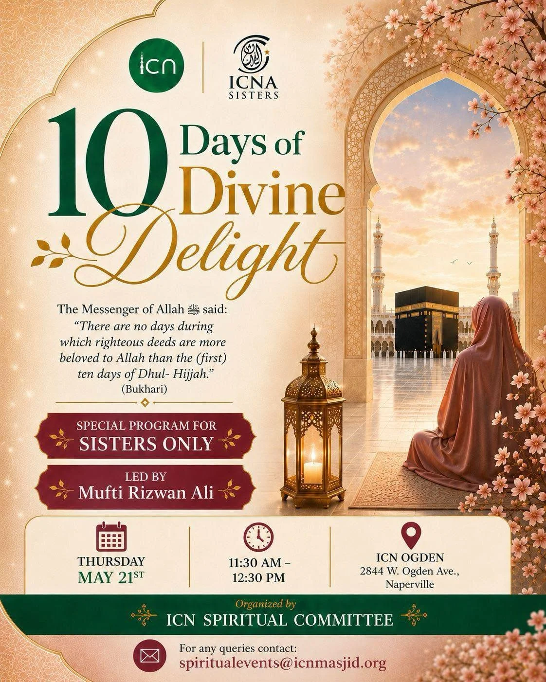 The first ten days of Dhul Hijjah are among the most blessed days in Islam &mdash; days filled with mercy, forgiveness, and immense reward. They are a sacred opportunity to increase in prayer, dhikr, Qur&rsquo;an, charity, fasting, and sincere acts o
