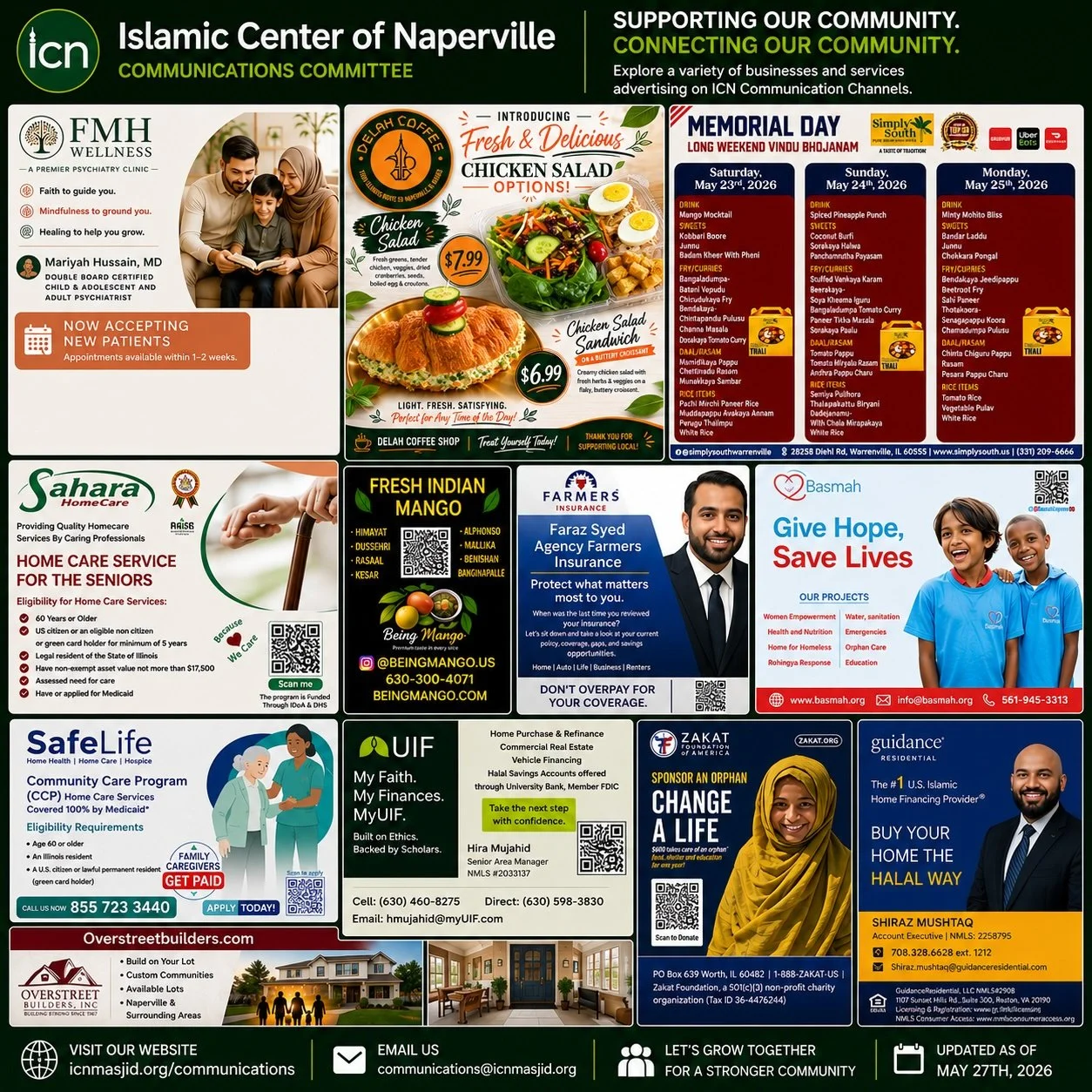 Connecting our community. Supporting each other. 

From healthcare and home services to restaurants, charities, and local businesses &mdash; these organizations help strengthen our community and support ICN initiatives. 

Interested in advertising wi