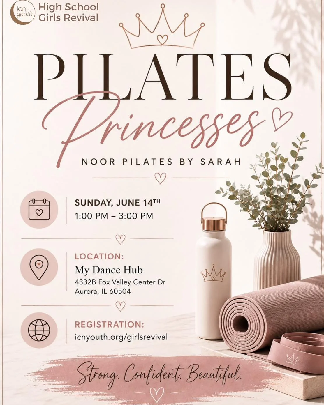 High school girls &mdash; we have something special for you this summer! Join us for a pilates session hosted by Noor Pilates by Sarah, where you&rsquo;ll move, connect, and leave feeling strong, confident, and beautiful 💪✨

No experience needed &md