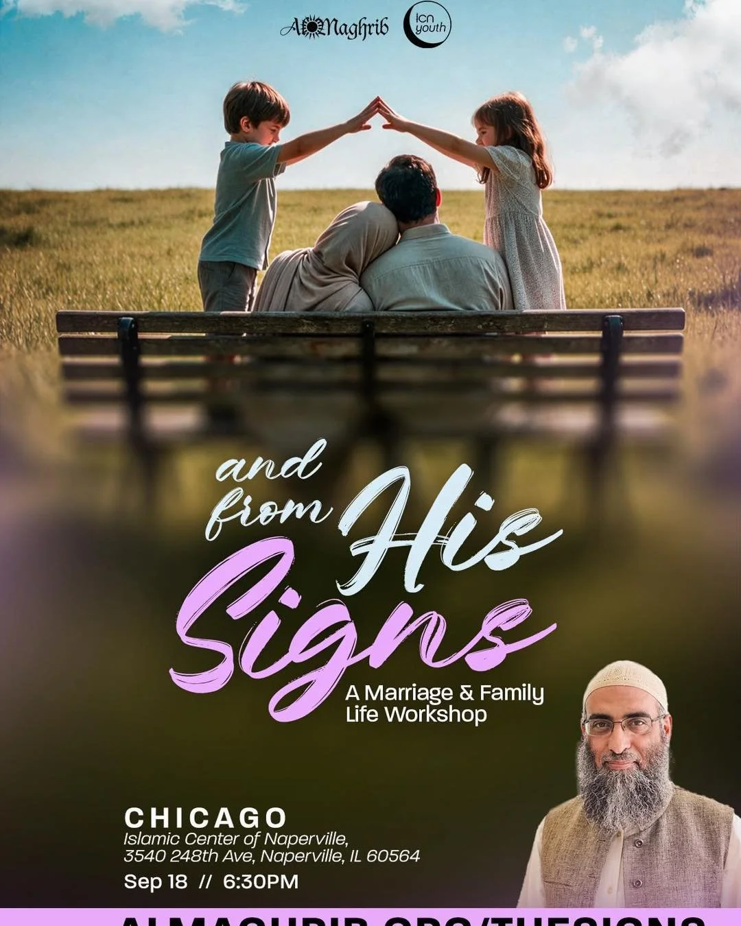 🚨 New IlmNight Alert🚨

And From His Signs ✨
A Marriage &amp; Family Life Workshop

Discover the spark in your marriage and how to build a healthy Muslim home through the example of the Prophet ﷺ.

In one evening, you will cover: Eight topics, one s