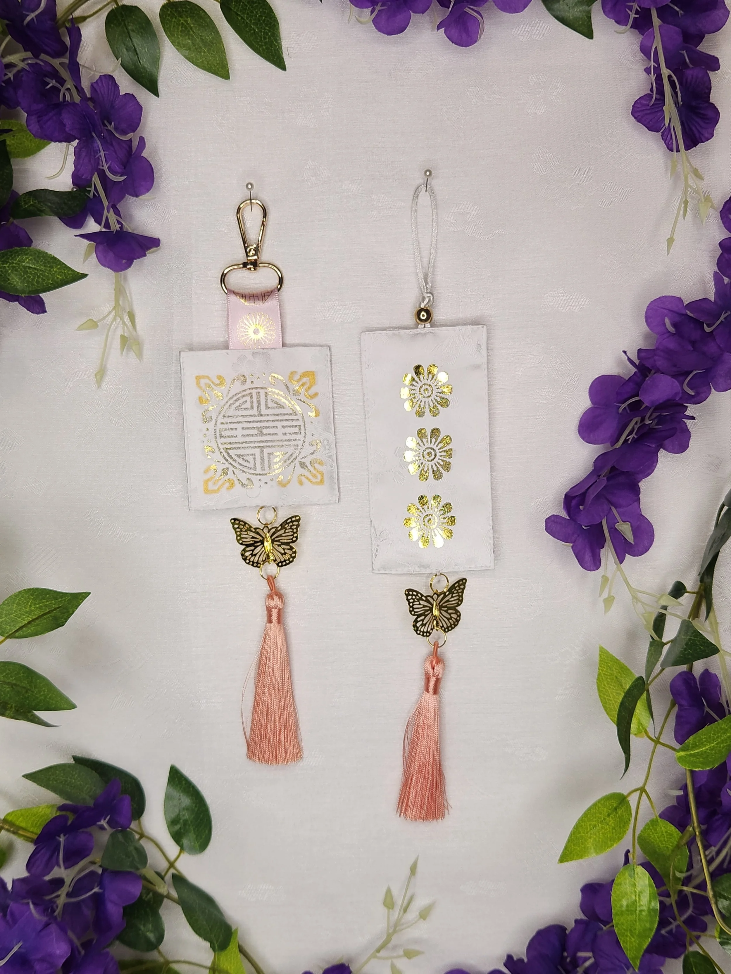 Norigae Charm (노리개) - White & Gold Foil