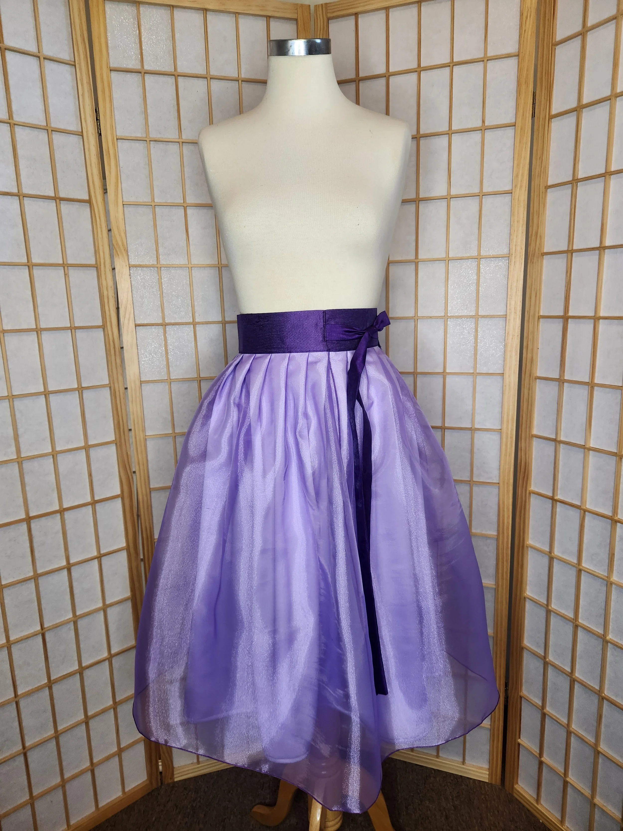 [M-2XL] Contemporary Hanbok Skirt - Light Purple Organza