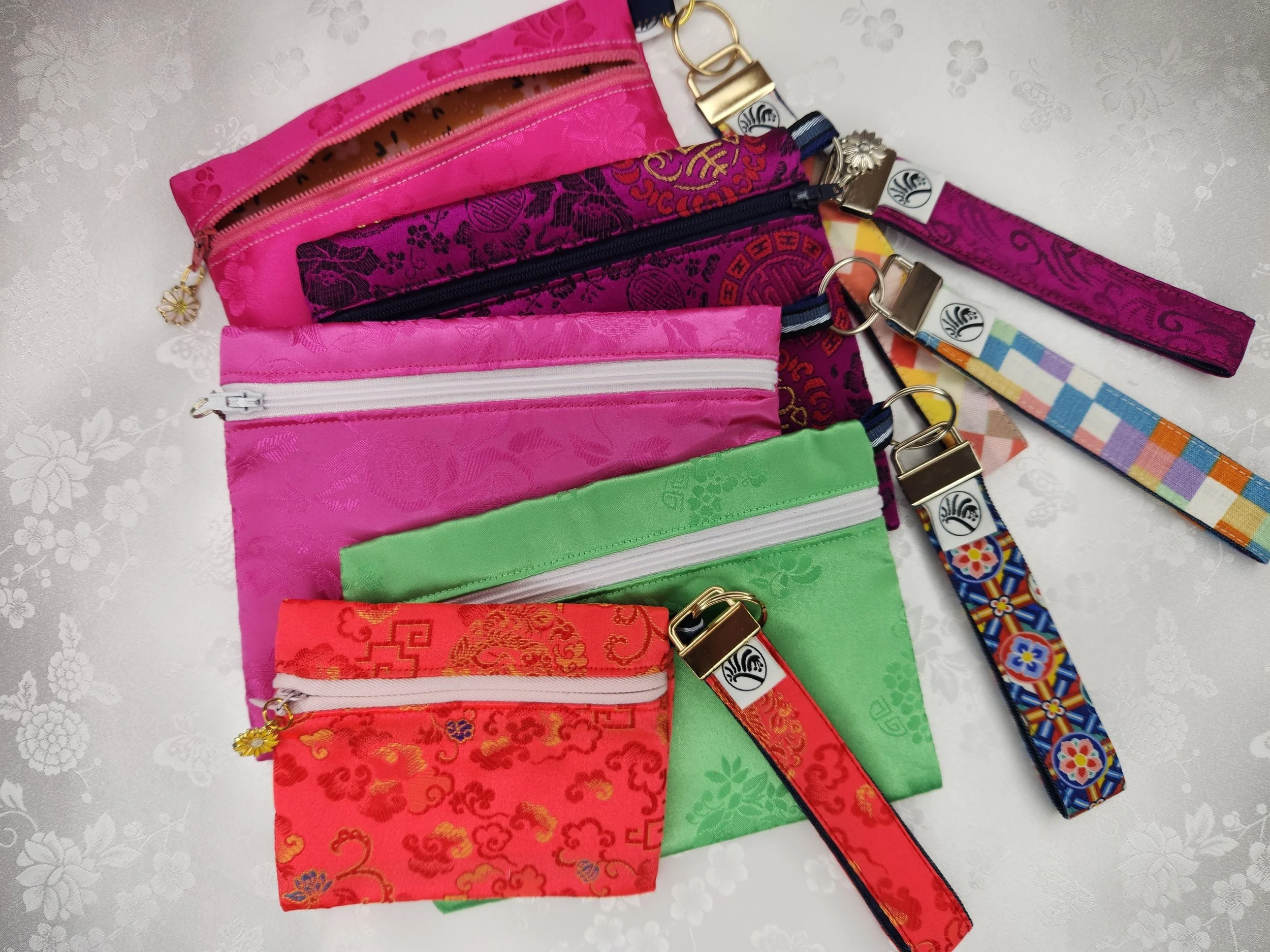 Hanbok Satin Collection - Coin Purses & Pouches w Keyring