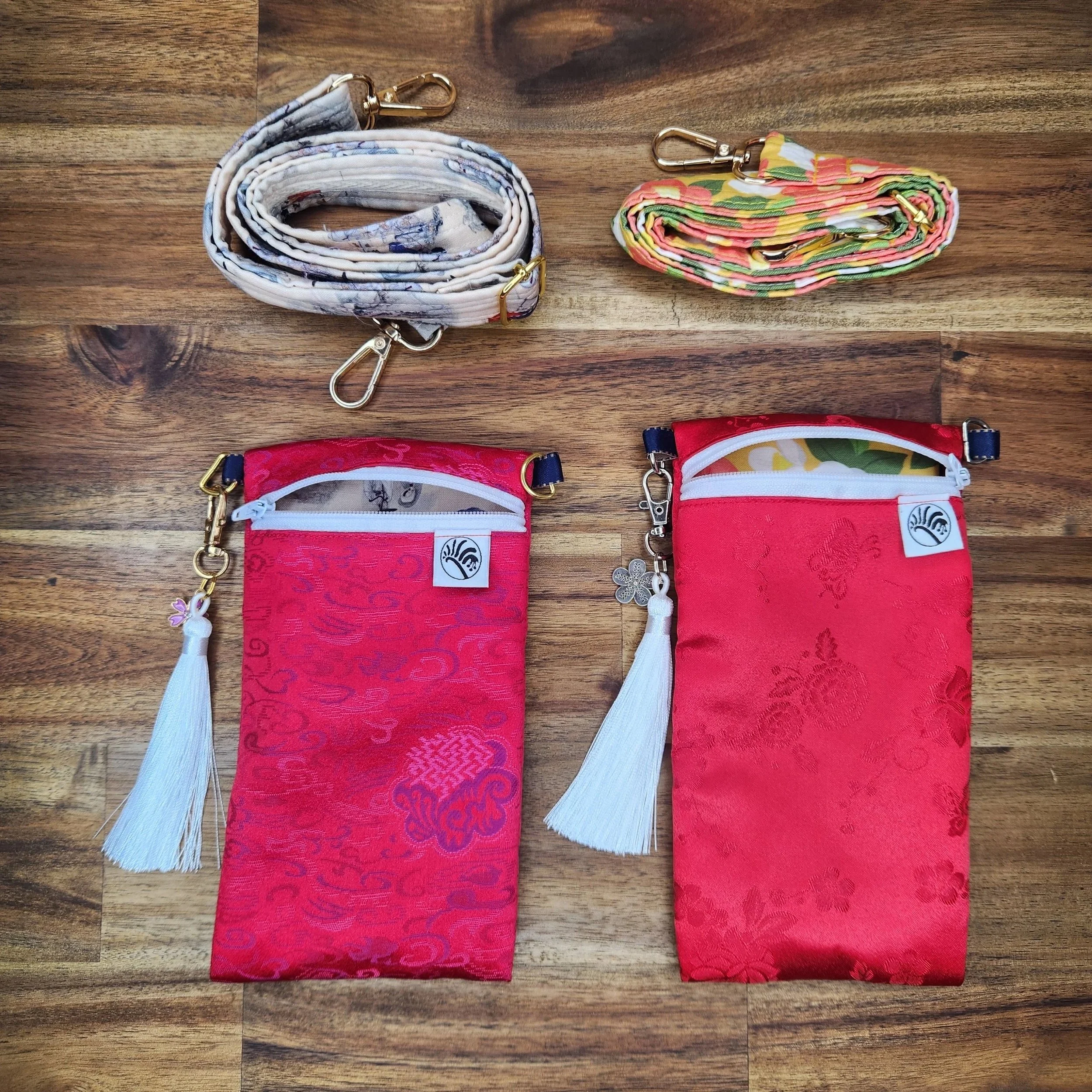 Hanbok Phone Pouch Bag - Reds