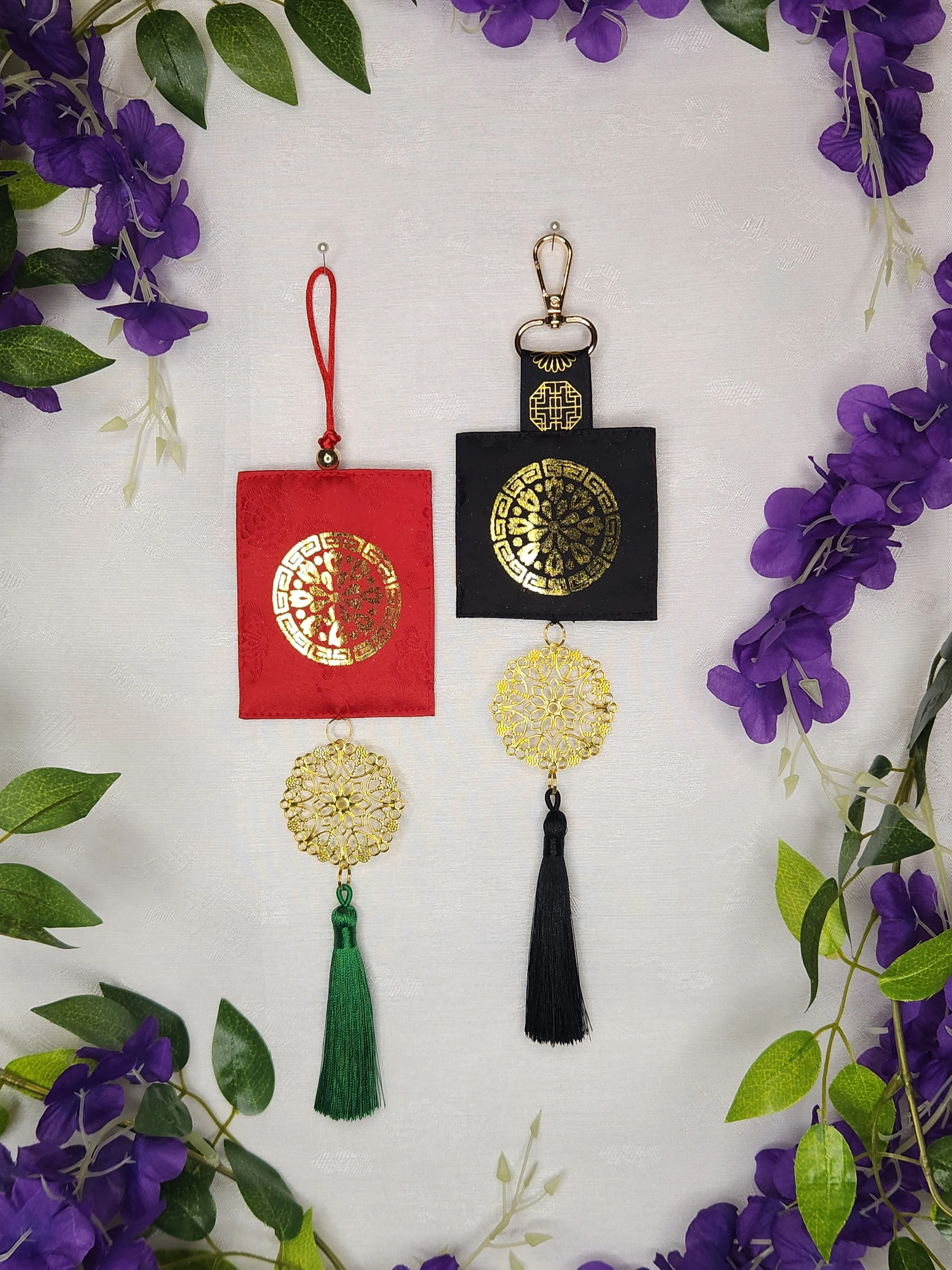 Norigae Charm (노리개) - Red & Black Foil