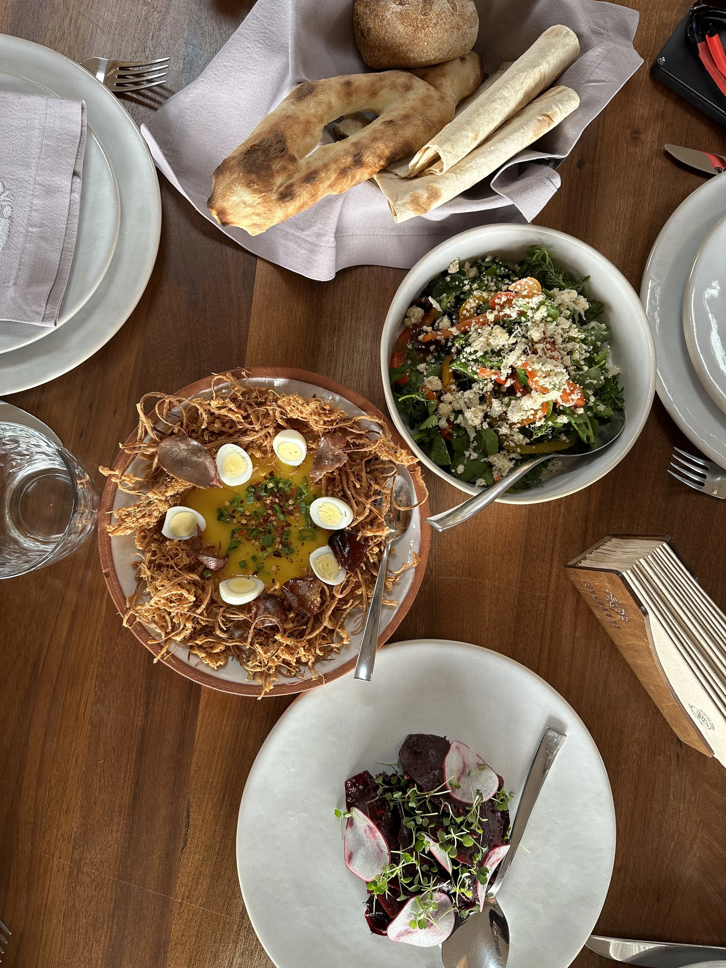 Food at Tsaghkunk Restaurant, Armenia