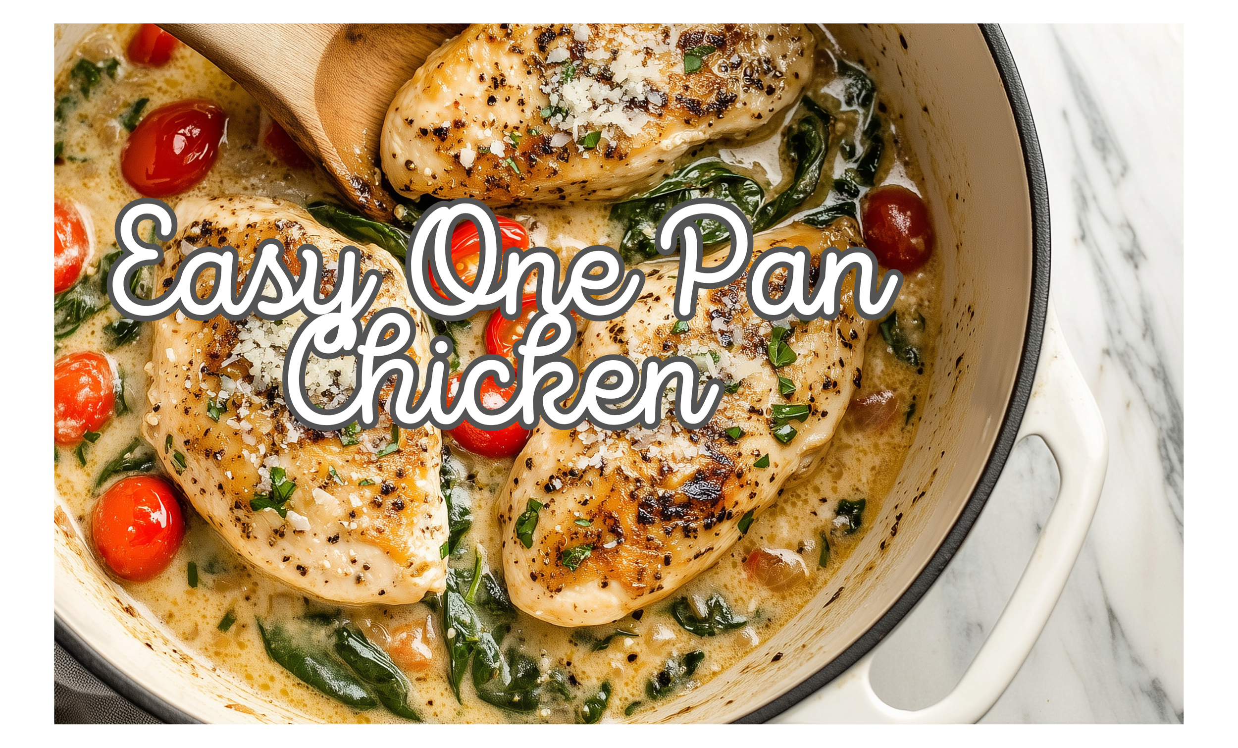 One-Pan Creamy Garlic Chicken with Spinach &amp; Tomatoes