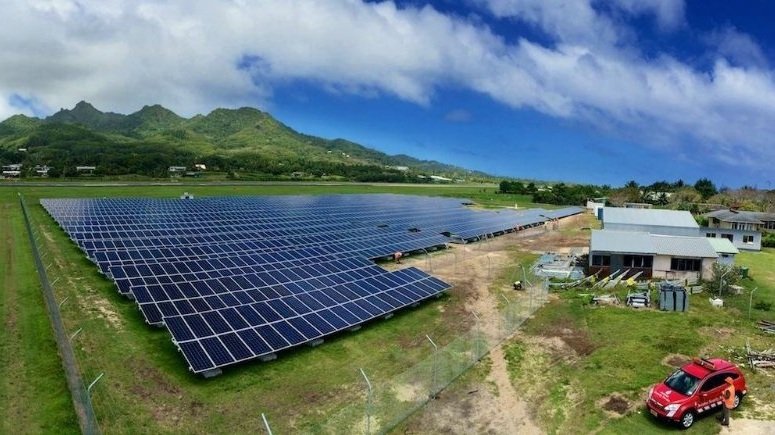 Rarotonga International Airport ground mounted solar panels.jpg