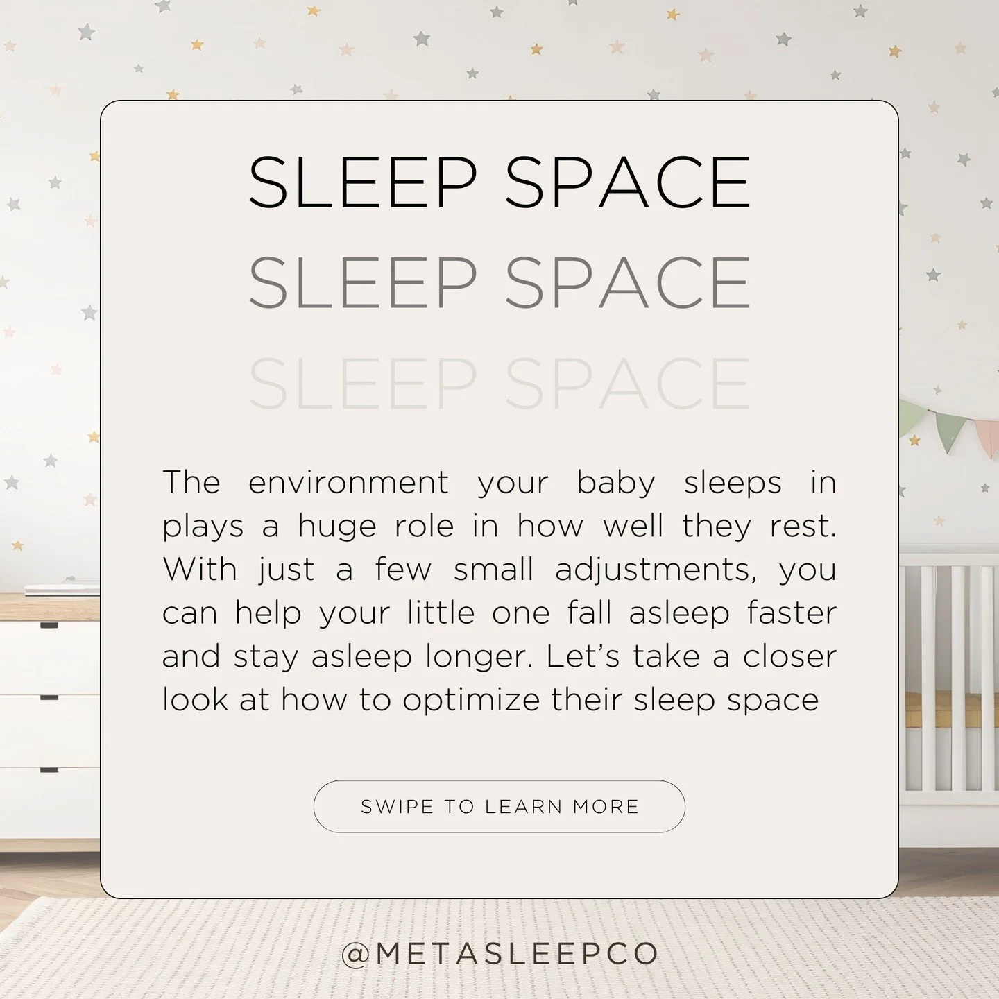 ✨ Setting the Perfect Stage for Your Baby&rsquo;s Sleep ✨

Your baby&rsquo;s sleep environment plays a big role in how well they rest. With just a few small tweaks, you can help your little one fall asleep faster and stay asleep longer. 

Here&rsquo;