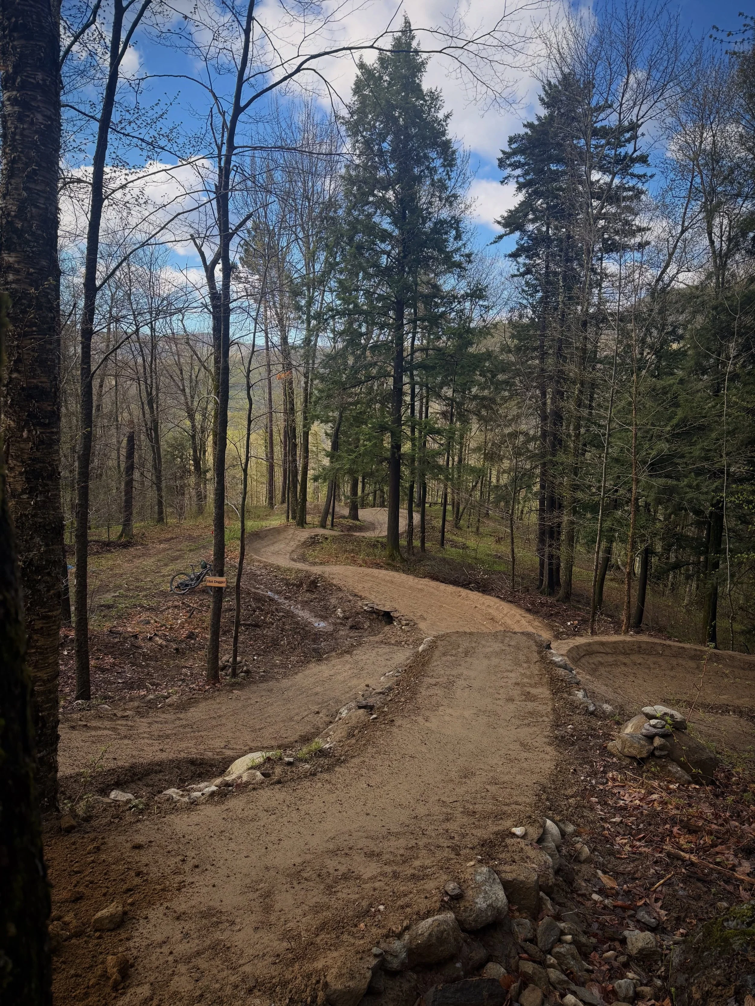 Shots from our rebuild of Upper Hotdogger in Bolton, VT for @richmondmountaintrails. 

@vmba802 @vermontadaptive @milton_cat @engcon_usa 

#trailbuilding #mtbtrail #mtb #trail #amtb