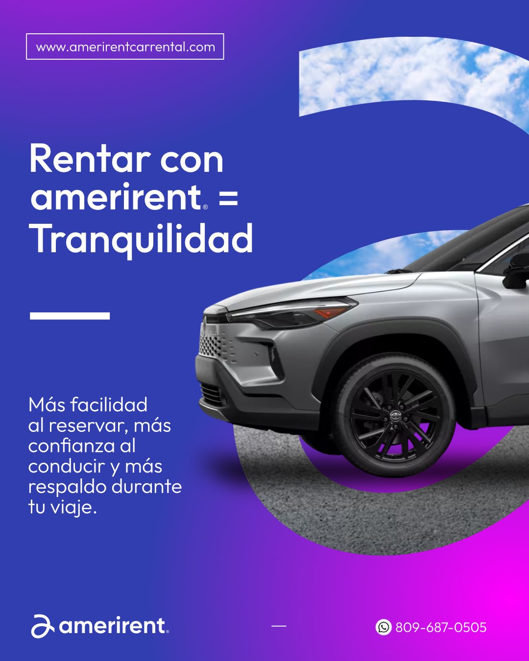 ✅M&aacute;s facilidad al reservar, m&aacute;s confianza al conducir y m&aacute;s respaldo durante tu viaje.

AMERIRENT
Con nosotros es m&aacute;s f&aacute;cil.
.
.
#Amerirent #EsM&aacute;sF&aacute;cil