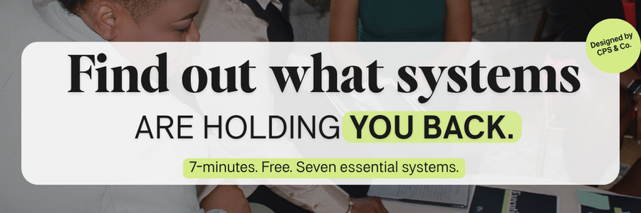 The Visionary Operating System™ Check banner, a free seven-minute systems assessment from CPS & Co.