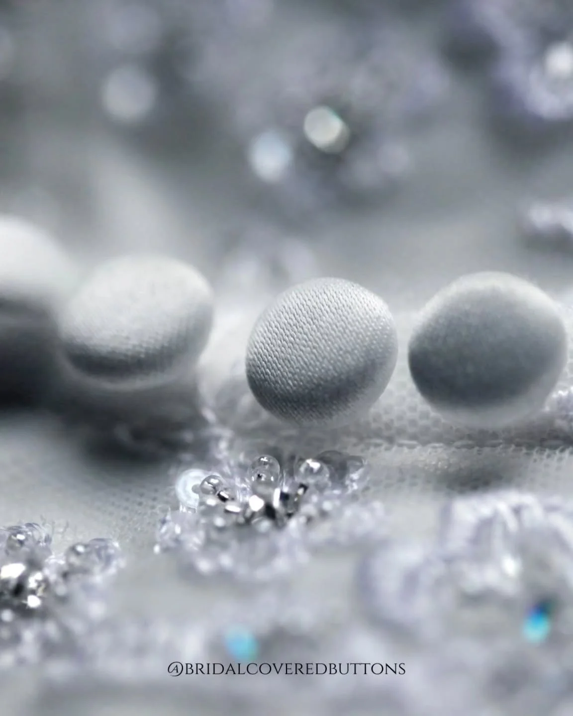 Adding a row of simple 11mm high-dome duchess satin buttons along the back lends a quiet elegance to a beaded lace dress &mdash; offering just enough detail to catch the eye, without ever competing with the intricate beauty of the gown itself.

#duch