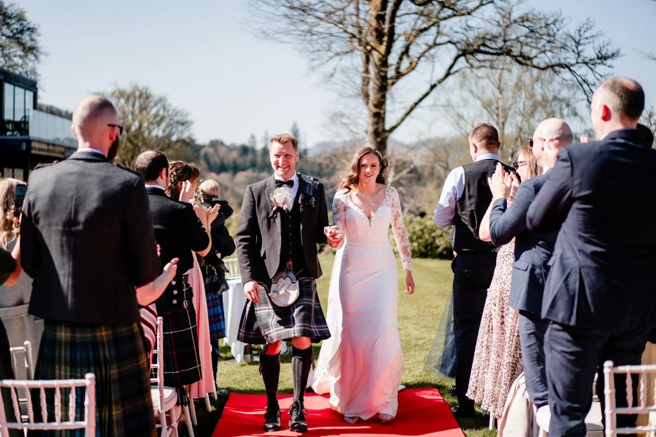 Outdoor ceremony. April in Scotland. Bright blue skies and not a cloud in sight.

You can&rsquo;t plan for this - but it&rsquo;s amazing when it all falls into place. Ashley &amp; Jonathan got so lucky after a long cold winter, and so did everyone wa
