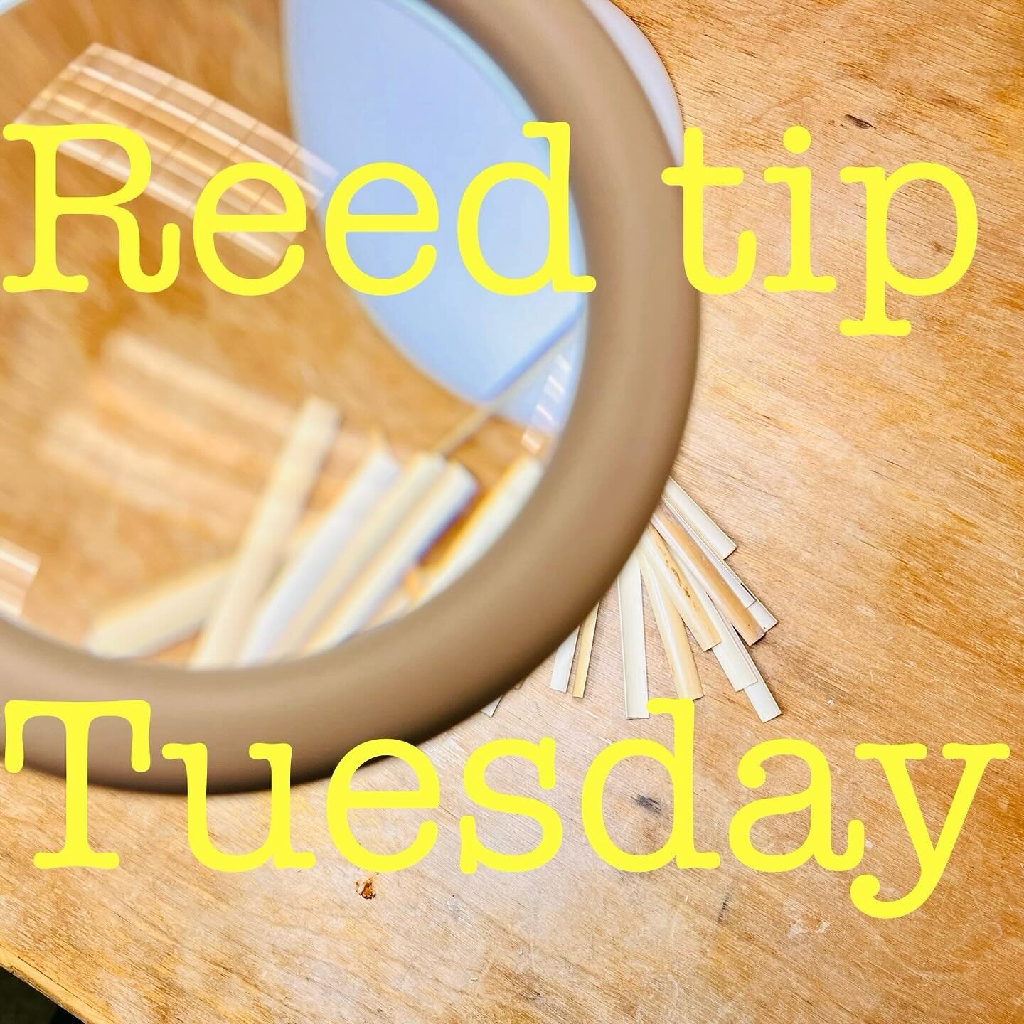 🛎️ Reed tip Tuesday! 

When you tie your oboe and English horn reeds pay attention to the alignment between the mandrel, staple and cane. Do not allow your shaped cane to slide to any other side; left, right and even up and down. 
Remember, you need
