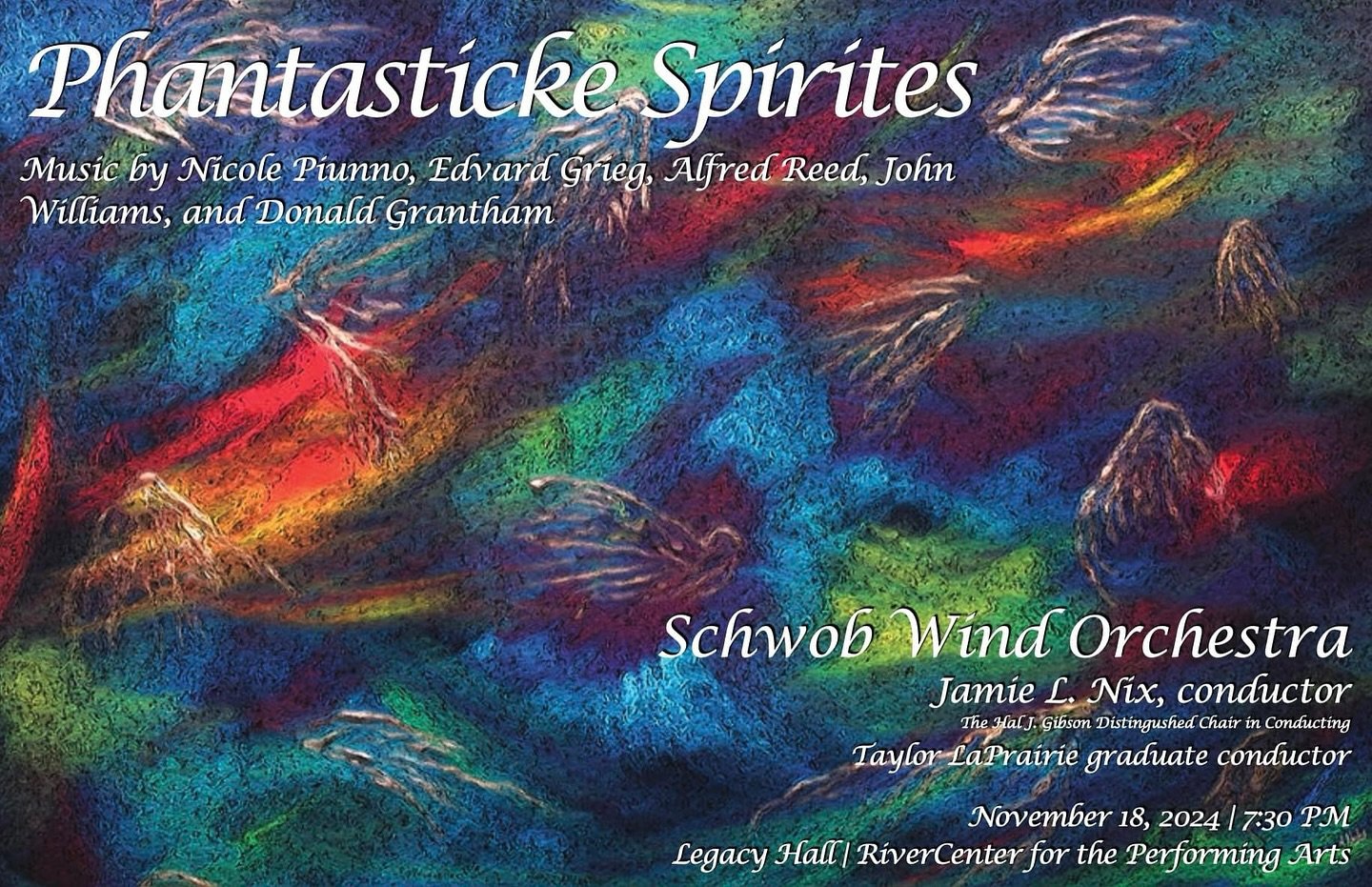 🔔Join the Schwoboes and the Schwob Wind Orchestra for the final concert of the semester this Monday November 18 at 7:30 pm in Legacy Hall. Featuring music by Nicole Piunno, Edvard Grieg, Alfred Reed, Donald Grantham and John Williams.

This concert 