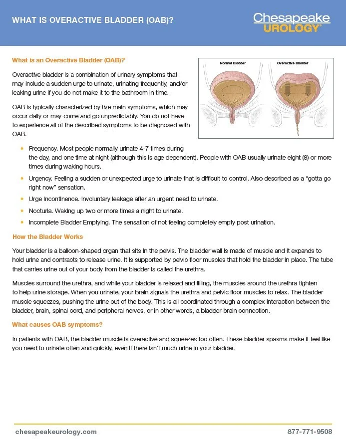 Overactive Bladder Inserts _ Patient Packet