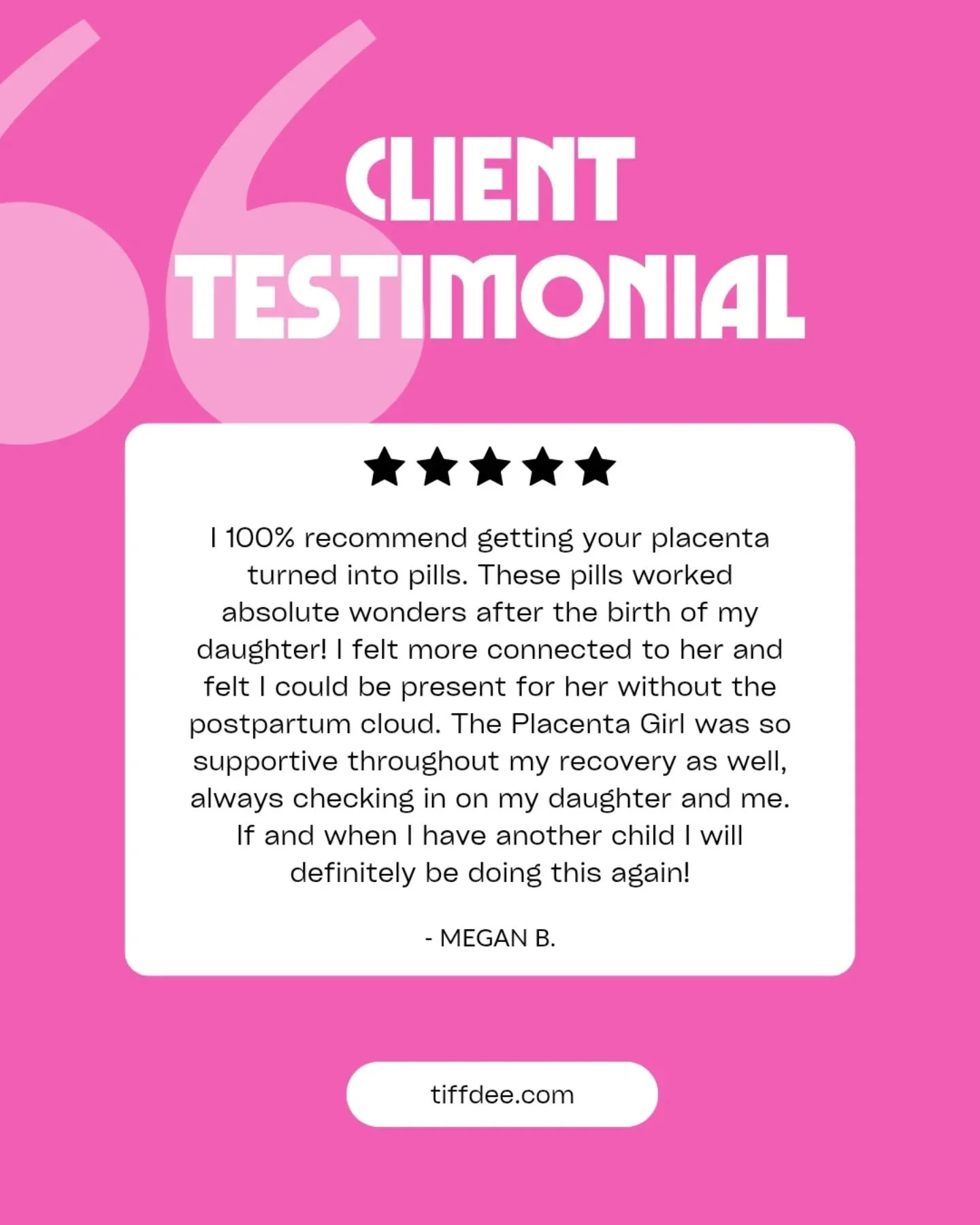 "100% recommend" says it all! 

I'm so moved to share this beautiful feedback from a mom who experienced first hand the power of placenta encapsulation. The connection, the presence, the postpartum support...this is why I do what I do at Th