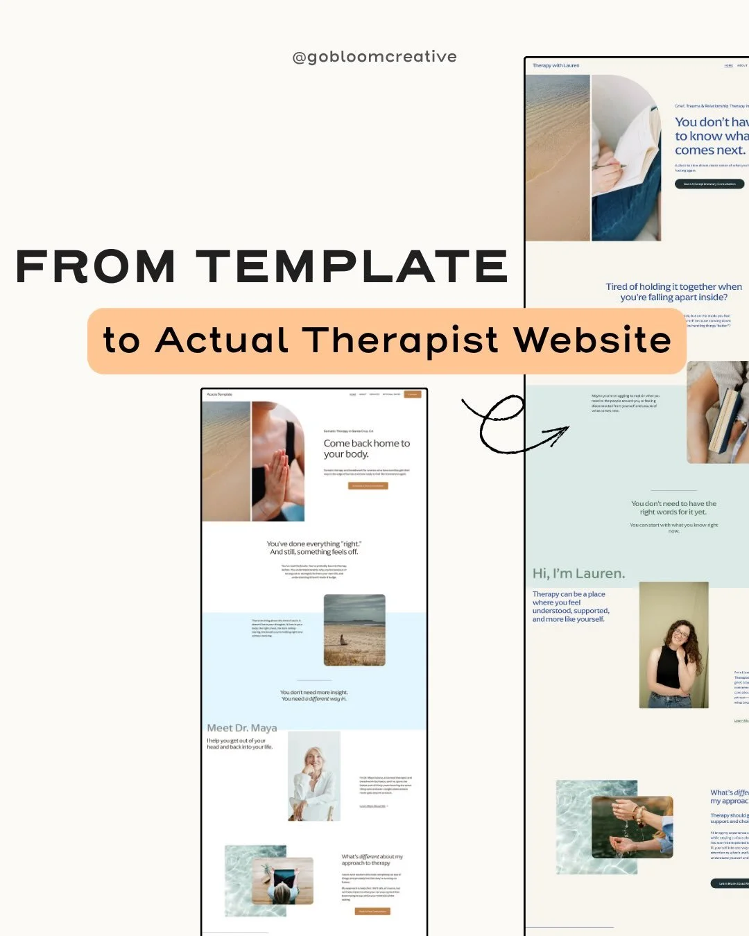 As a therapist, you shouldn&rsquo;t need to spend weeks or months making your website. It shouldn&rsquo;t be stressful. You have enough going on. 

🌼

And if hiring a professional designer isn&rsquo;t in the budget it shouldn&rsquo;t mean that your 
