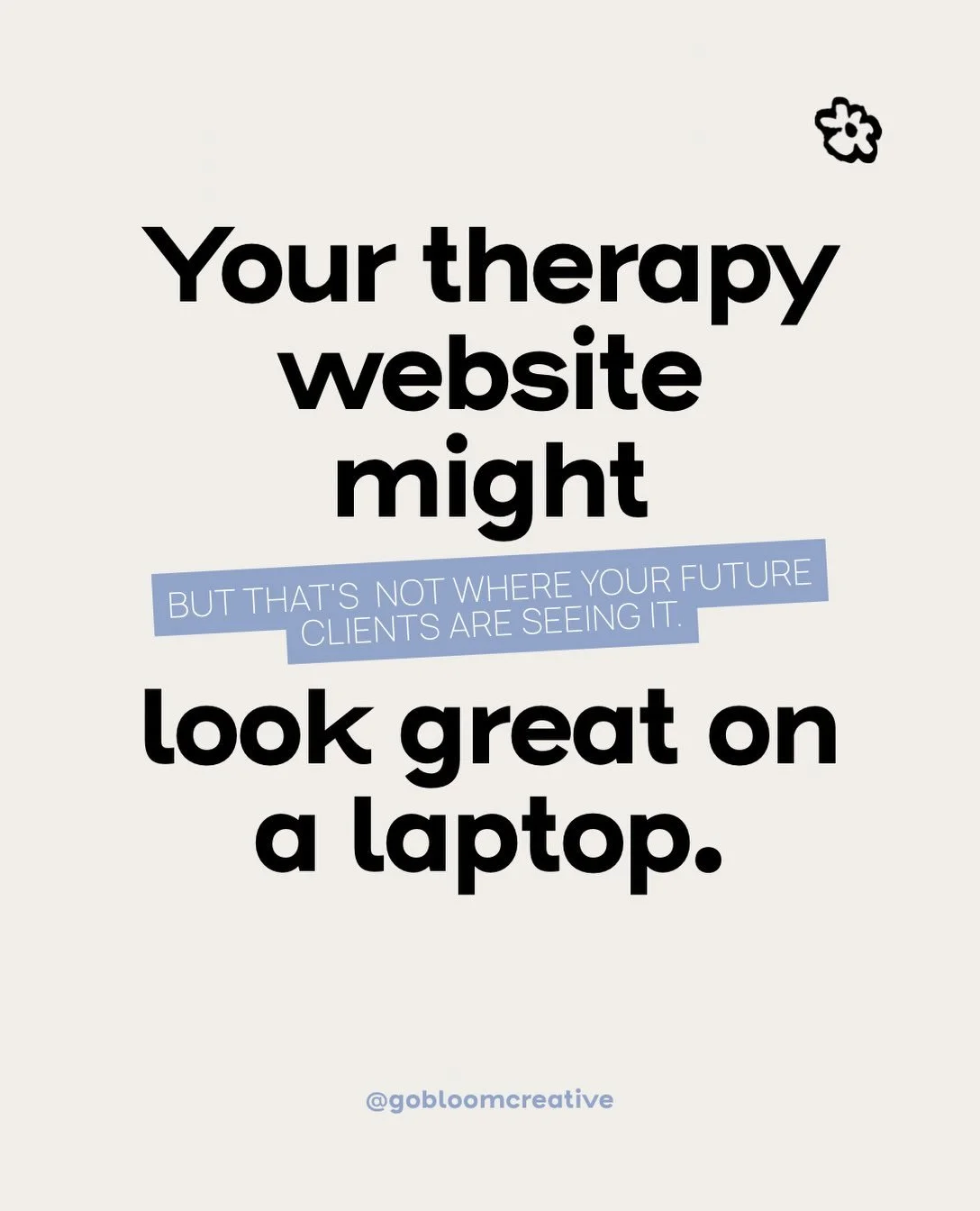 You probably built your website sitting at a laptop. But that&rsquo;s probably not how your future clients are seeing it.
🌻
They&rsquo;re pulling it up on their phone after finding you on Psychology Today. Clicking your link after a friend texts the