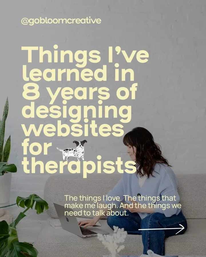 After 8 years of designing websites for therapists, one thing I know for sure is that therapists care deeply about how they show up for their clients.

And that care extends to your websites.

You want to get the language right. You want people to fe