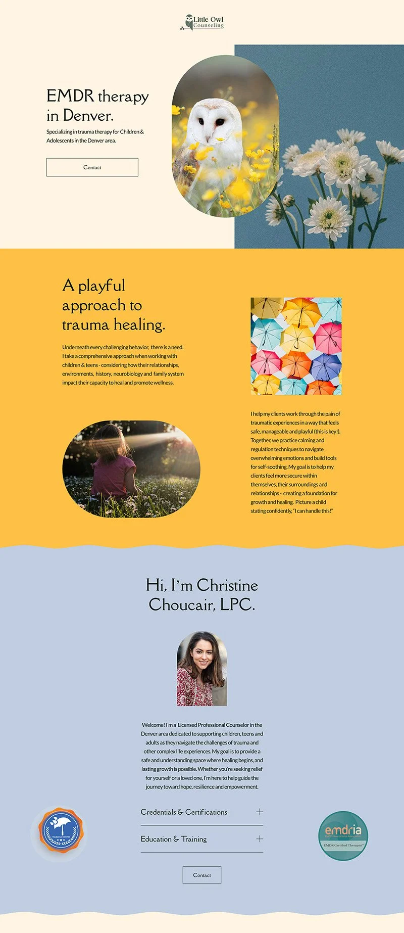 trauma therapist website example