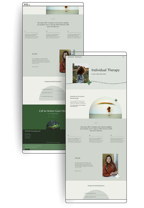 Individual therapy page of Peridot Template
