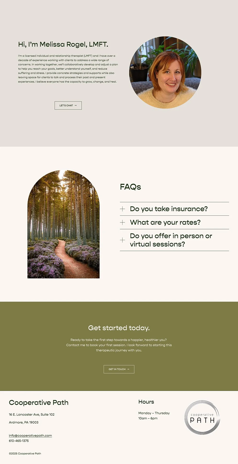 cooperative path green and lilac website example