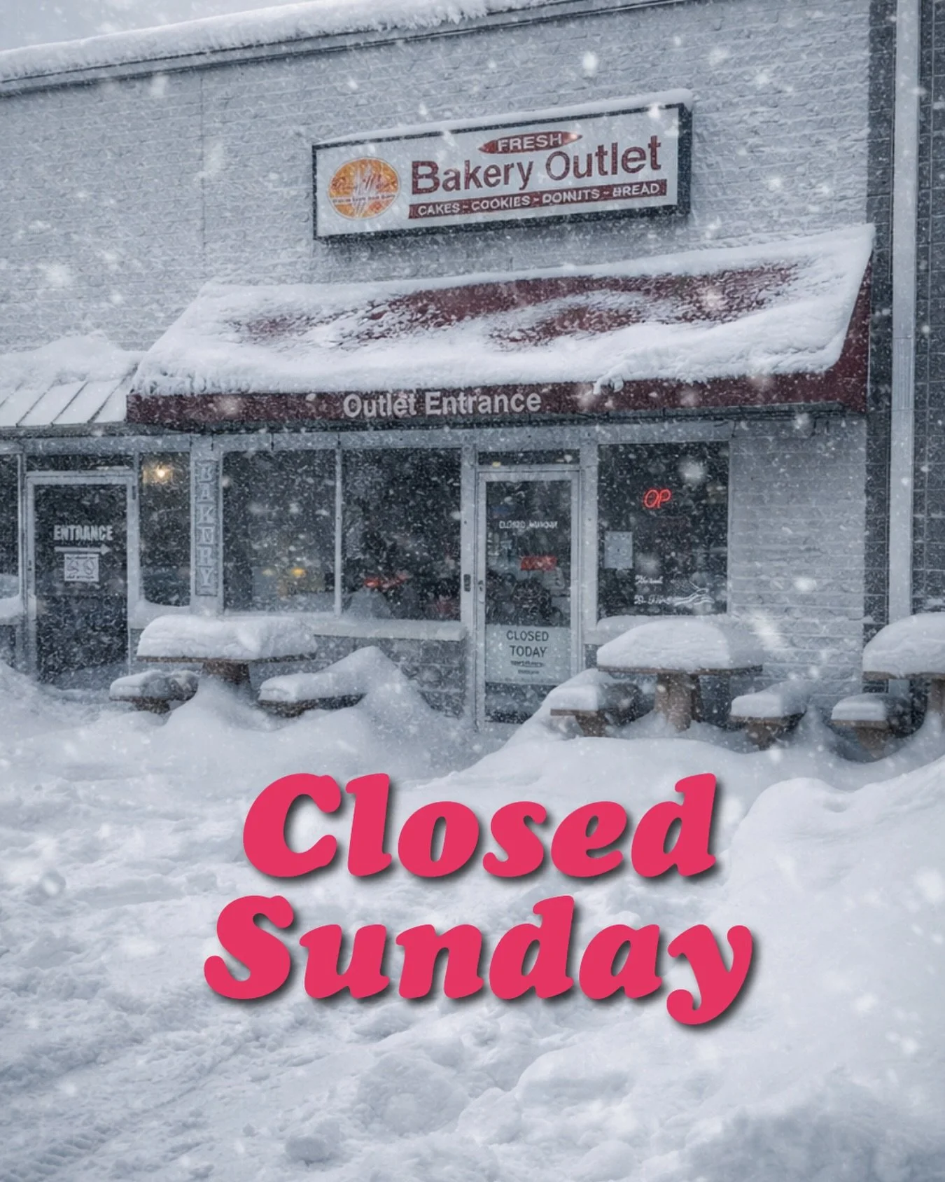 Storm update: Glenn Wayne Bakery will be closed this Sunday due to the Long Island winter storm. We&rsquo;ll reopen Tuesday with regular hours. Thank you for your understanding and please stay safe. ❄️🚪🗓️