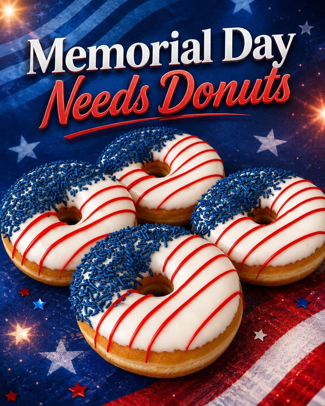Memorial Day weekend needs donuts. Glenn Wayne Bakery will have patriotic donuts in plenty of varieties, available on a first-come, first-served basis. Pick up a dozen for your BBQ, party, or holiday weekend plans before they&rsquo;re gone. 🇺🇸🍩🔥