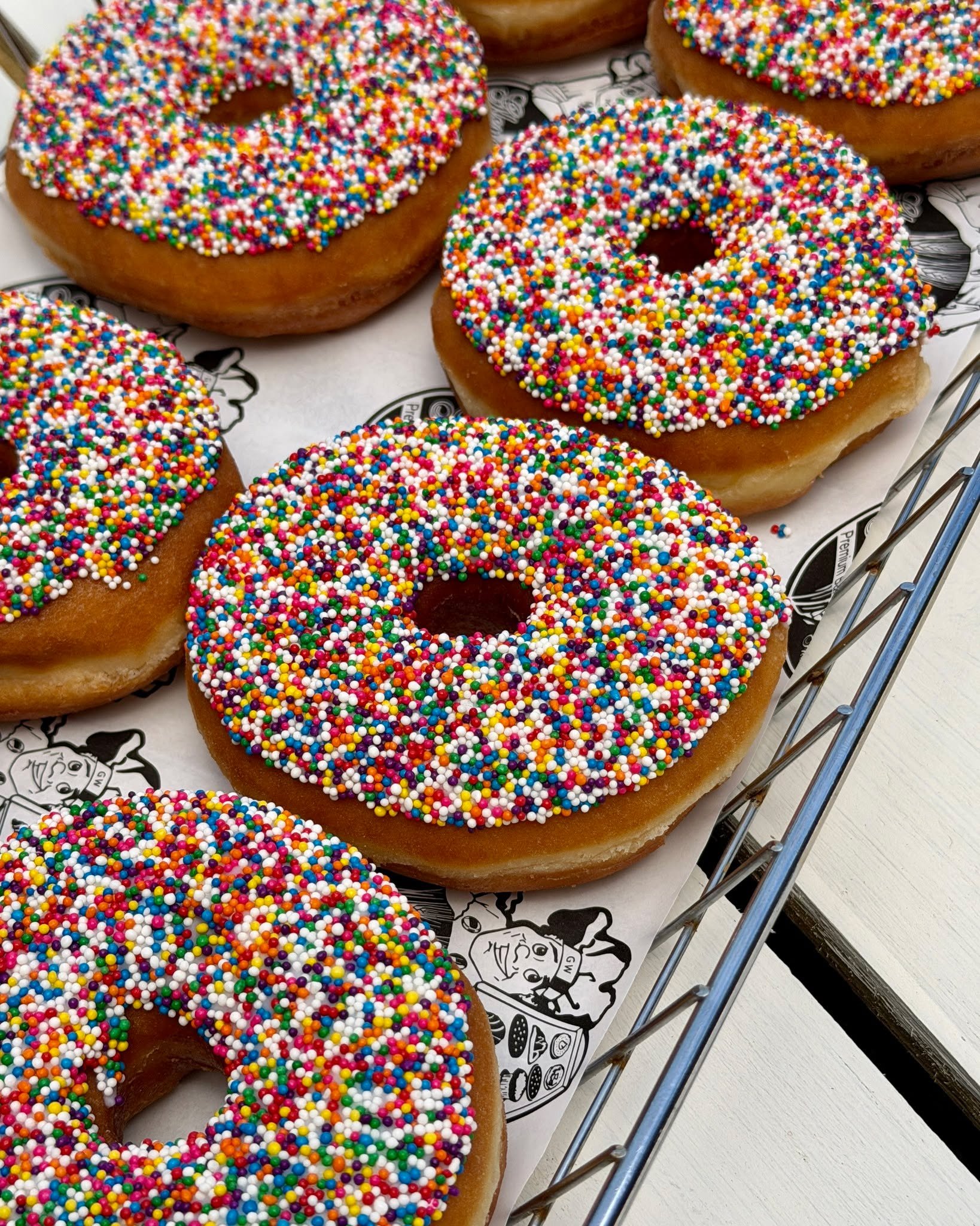 DOT DONUTS ARE NOW AVAILABLE AT GLENN WAYNE BAKERY!

🔴🟠🟡🟢🔵🟣🔴🟠🟡🟢🔵🟣