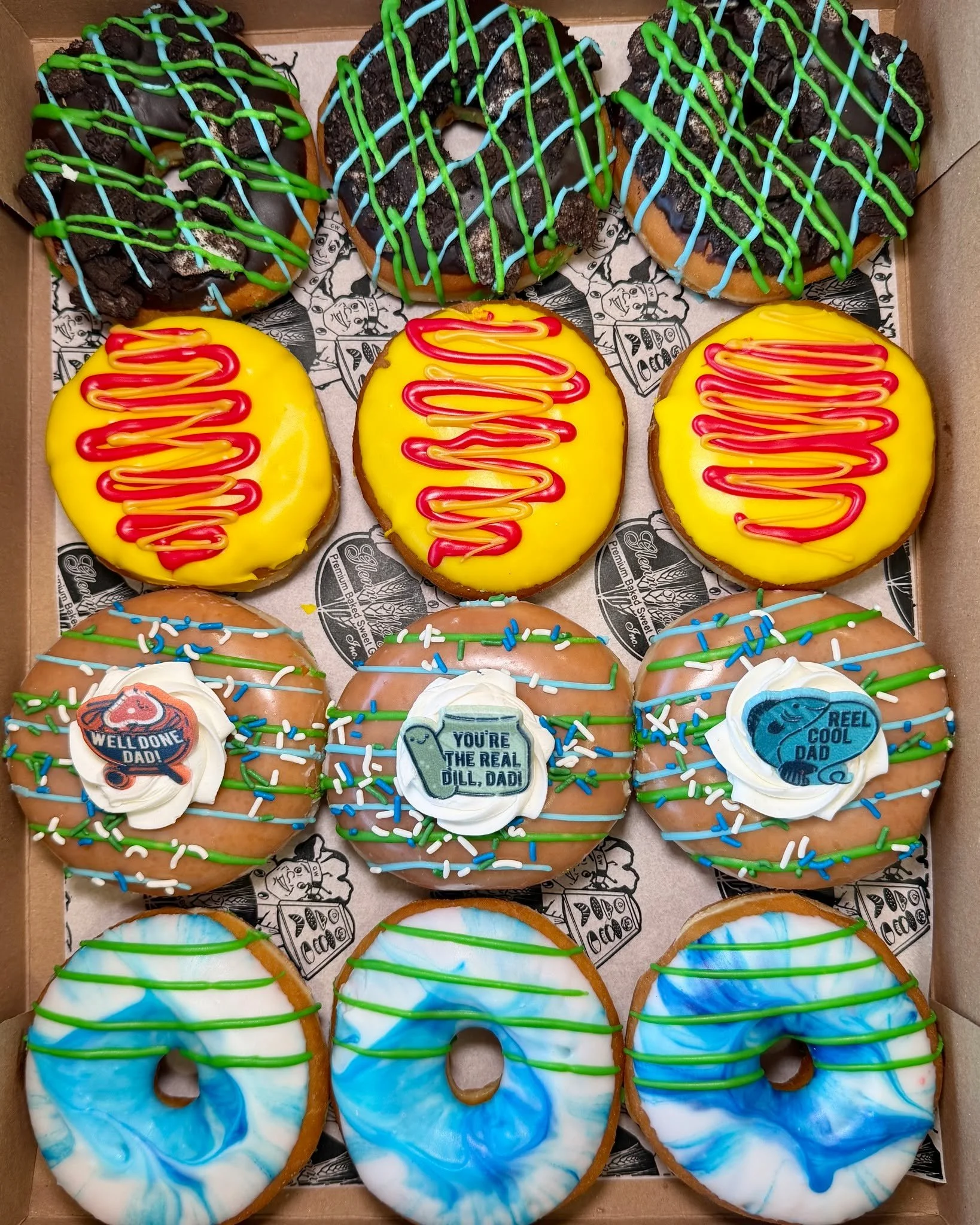 Surprise Dad with his favorite donuts this Father&rsquo;s Day.

Glenn Wayne Bakery is now taking orders for our preset Father&rsquo;s Day box.

Three days notice is required, but we recommend ordering ASAP due to demand.

Donuts cannot be changed.

C