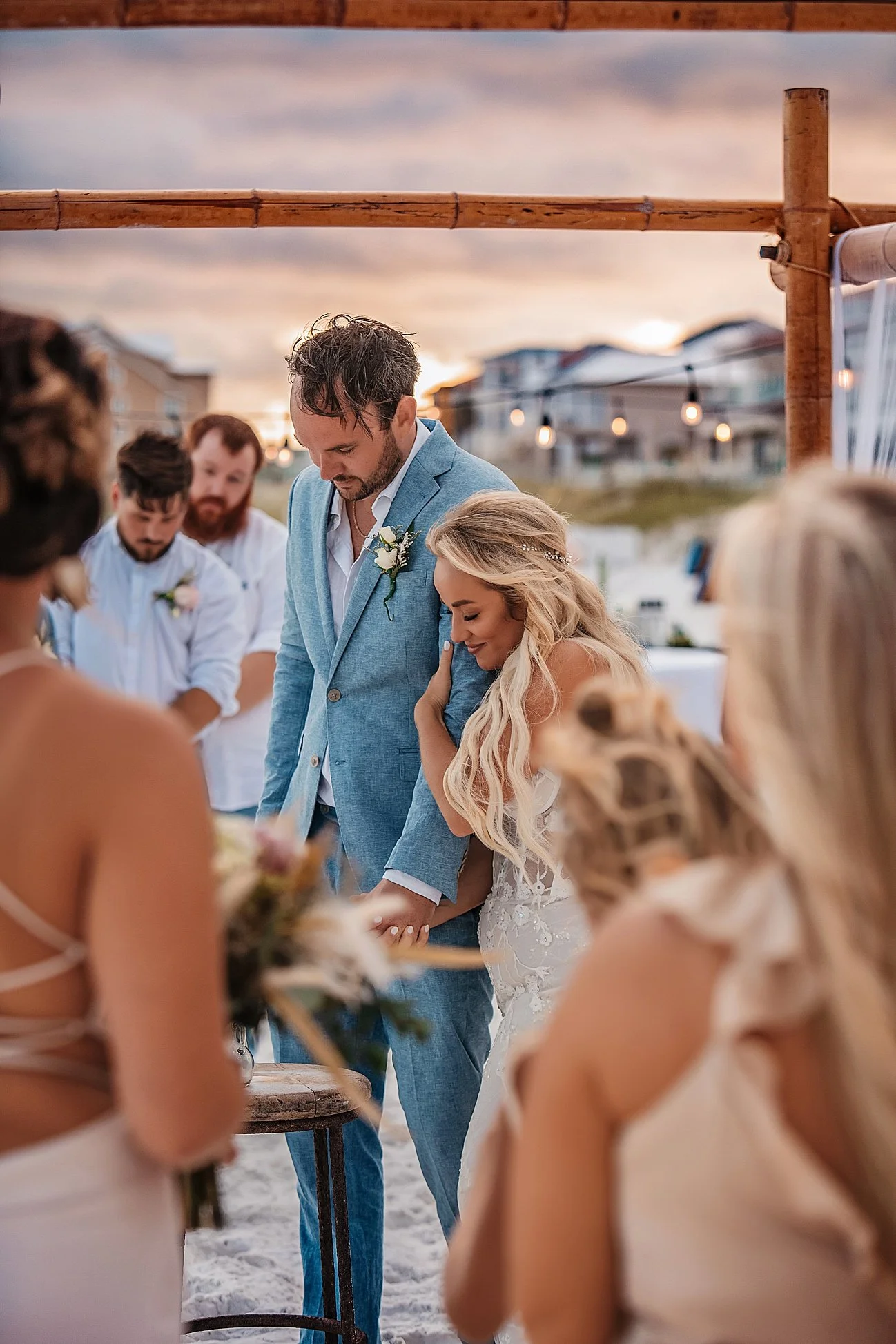 Elegant coastal wedding captured by Destin beach wedding photographer.
