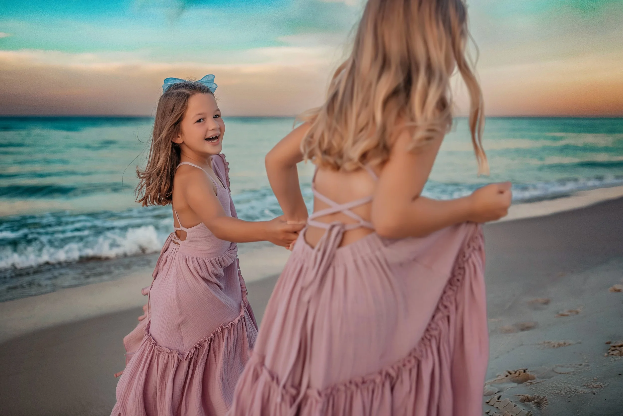 Photos in Destin Florida with two young daughters