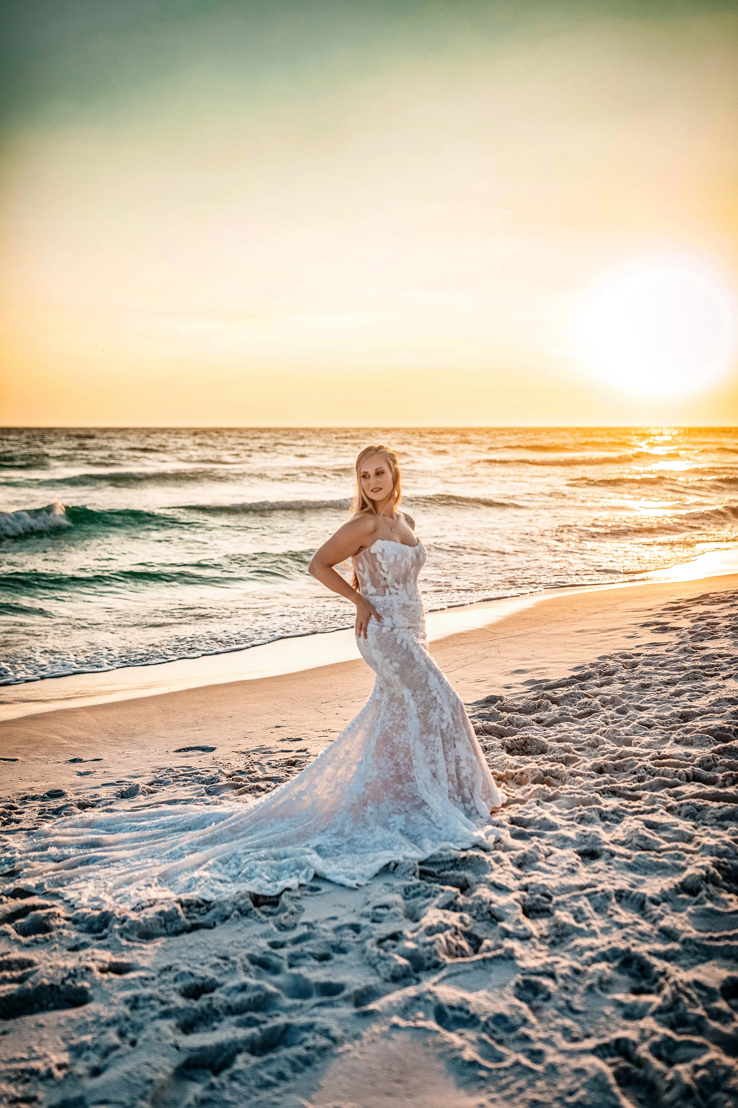 An IntimateAn Intimate Crystal Beach Ceremony. Lisa and Brody exchanged vows on the sand with 30–40 of their closest family and friends, keeping the ceremony heartfelt and personal.